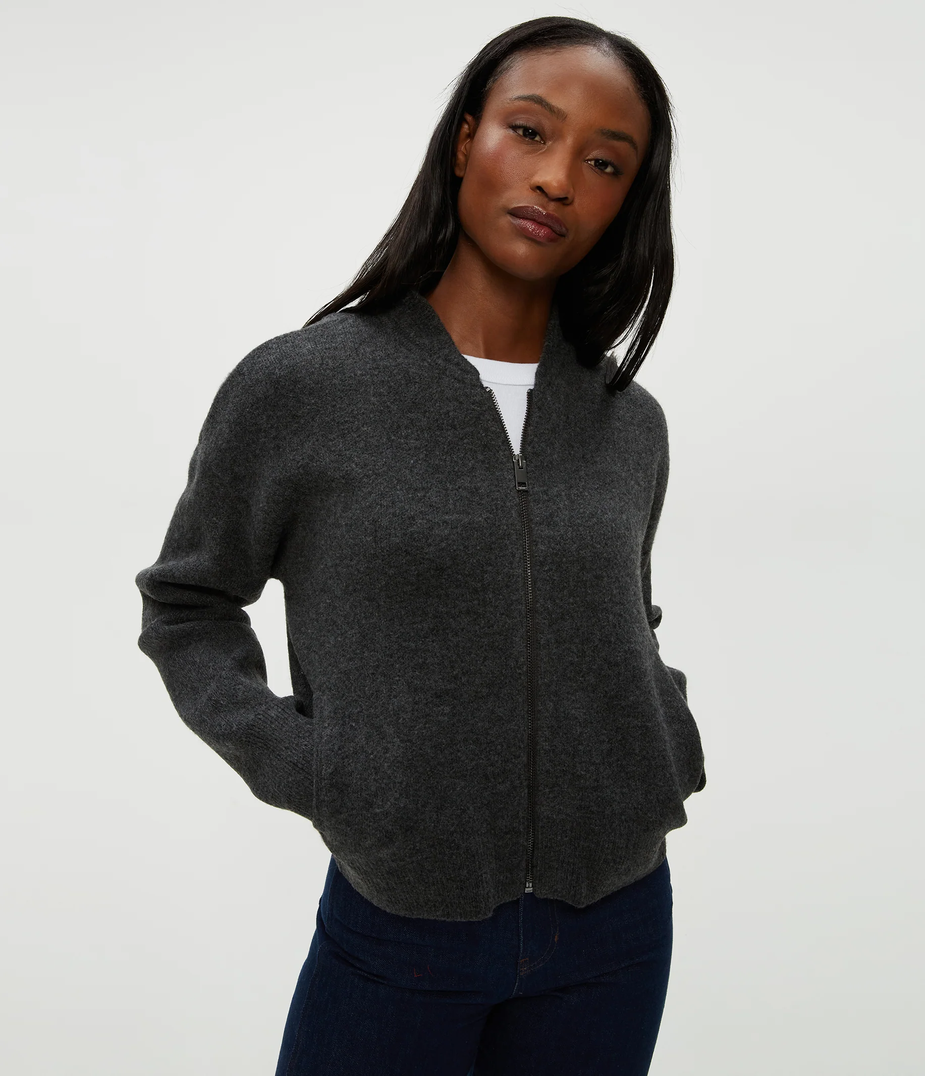 Lidia Cropped Bomber Jacket - Image 3