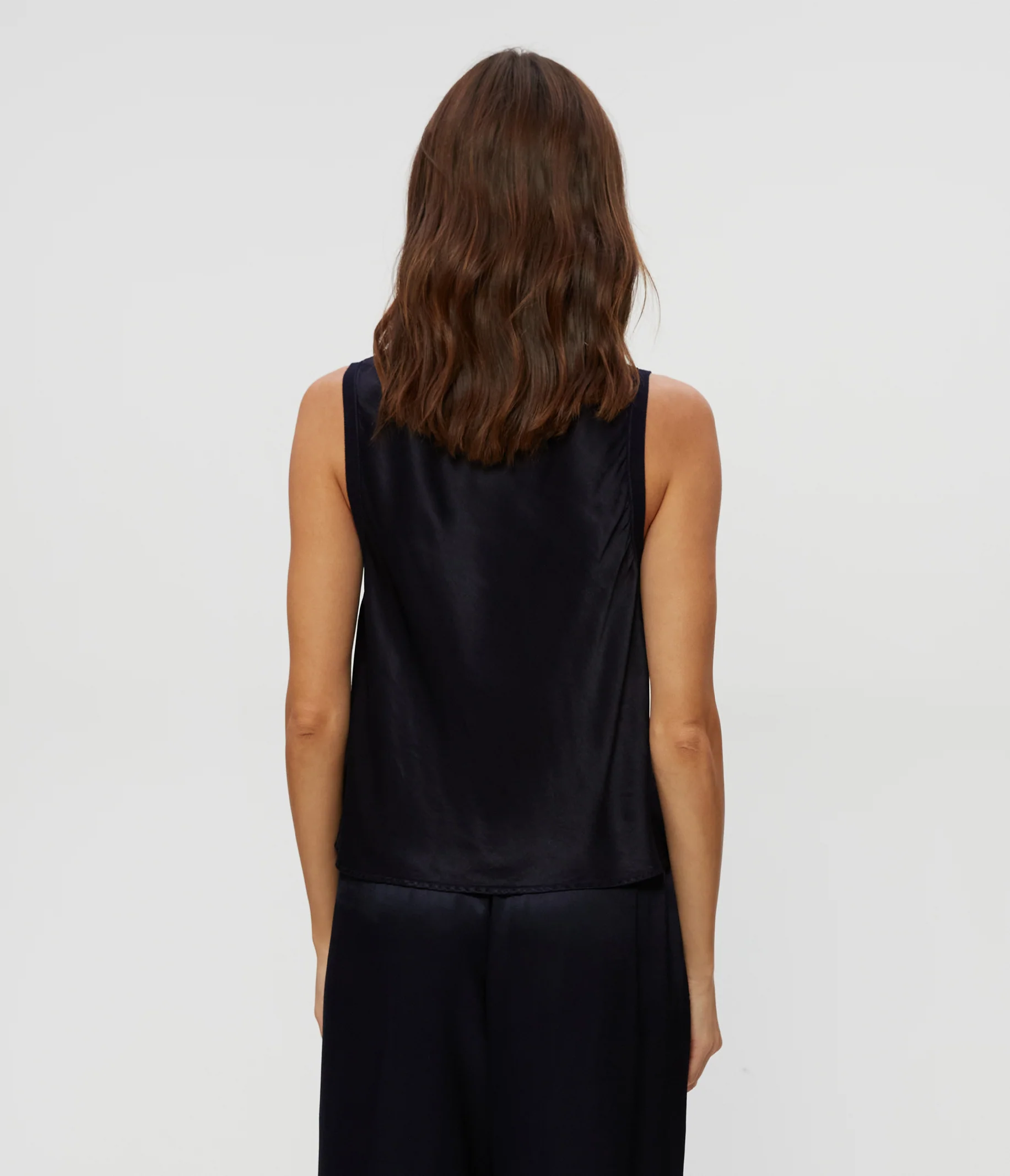 Liz Satin V-Neck Tank - Image 4