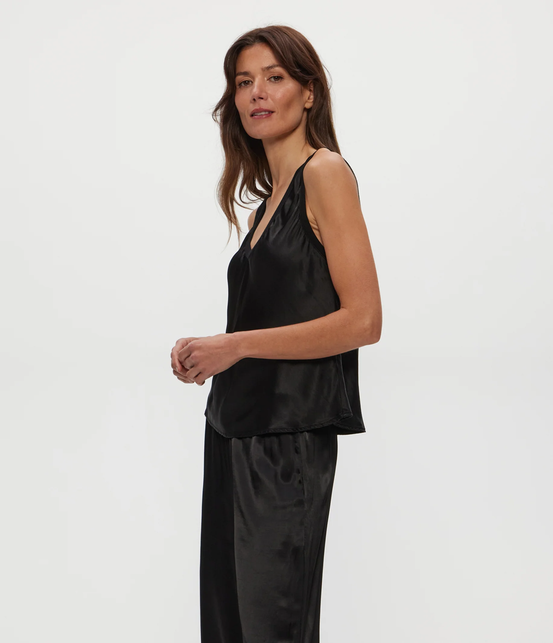 Liz Satin V-Neck Tank - Image 7