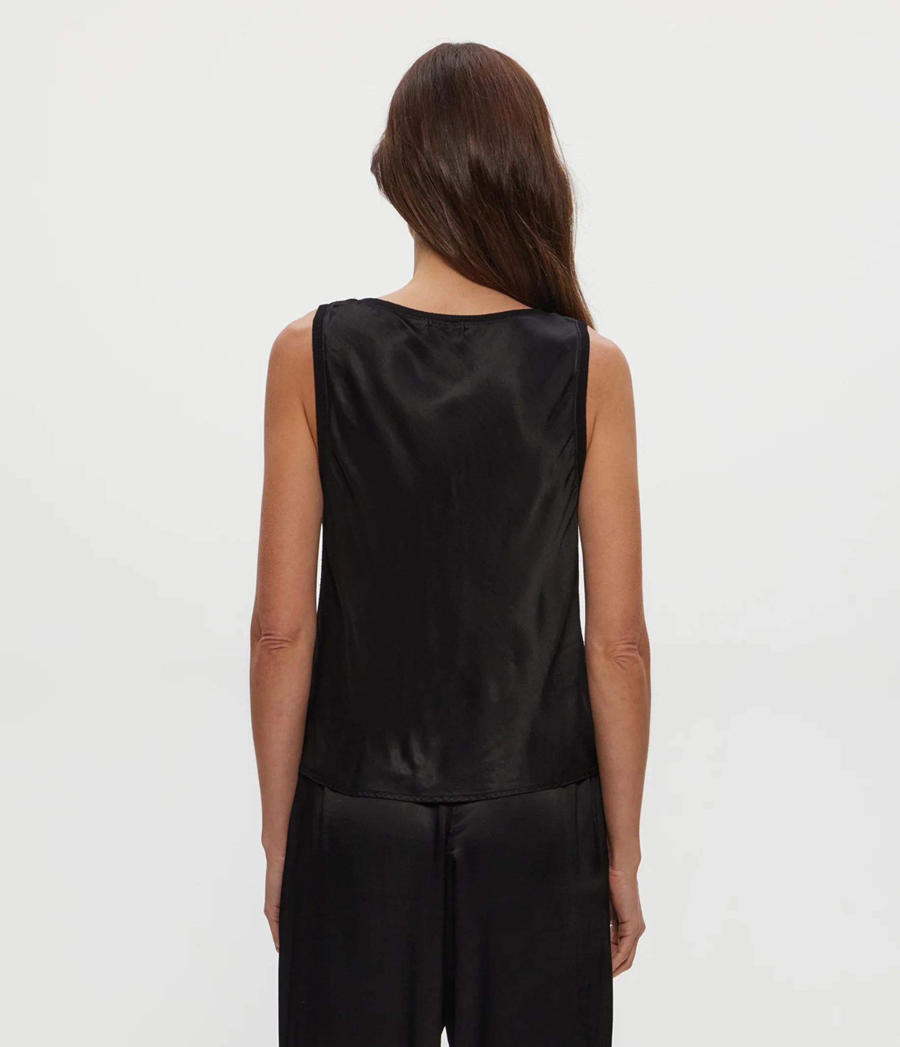 Liz Satin V-Neck Tank - Image 8