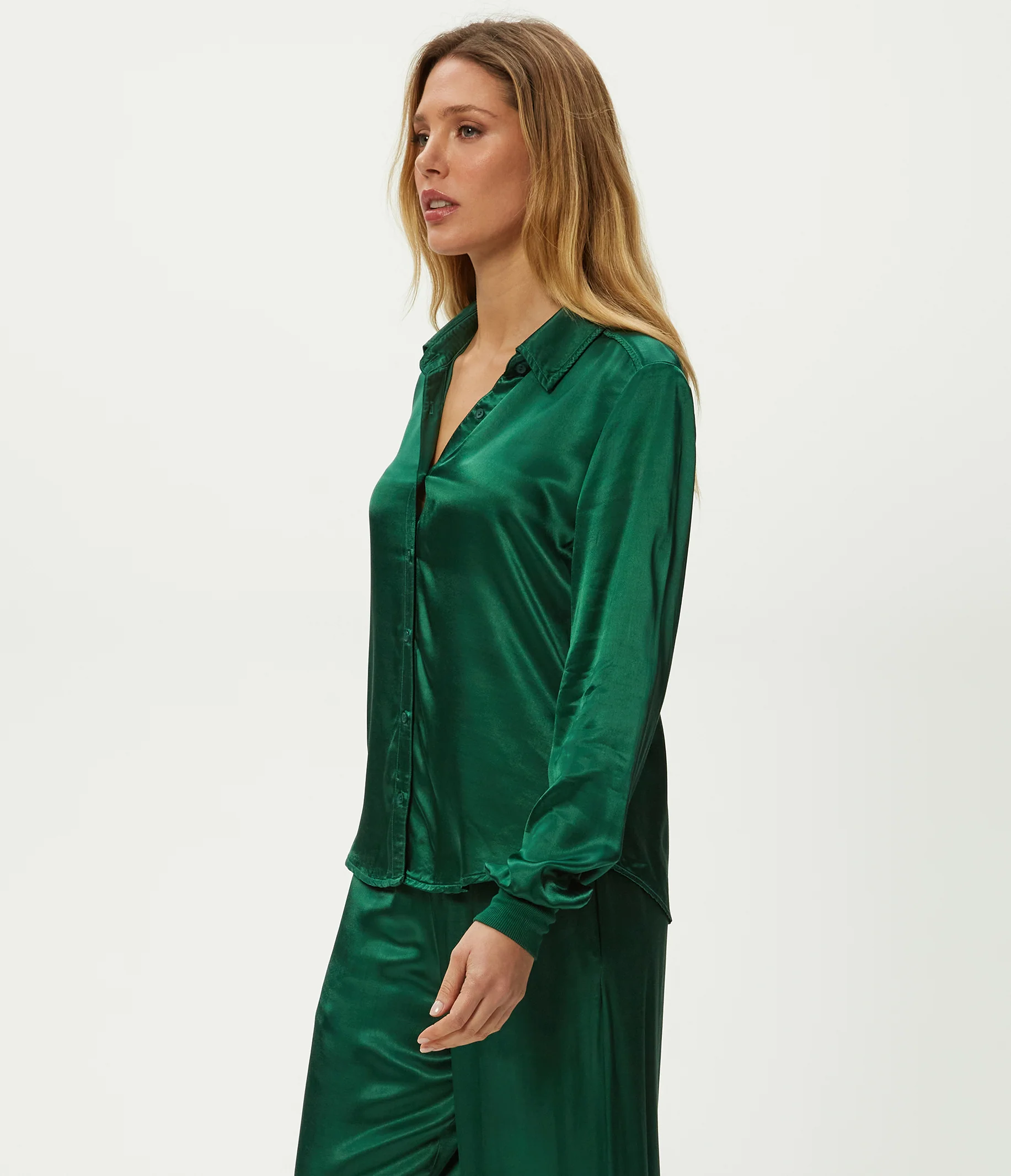 Meredith Satin Button Down Shirt - Image 11