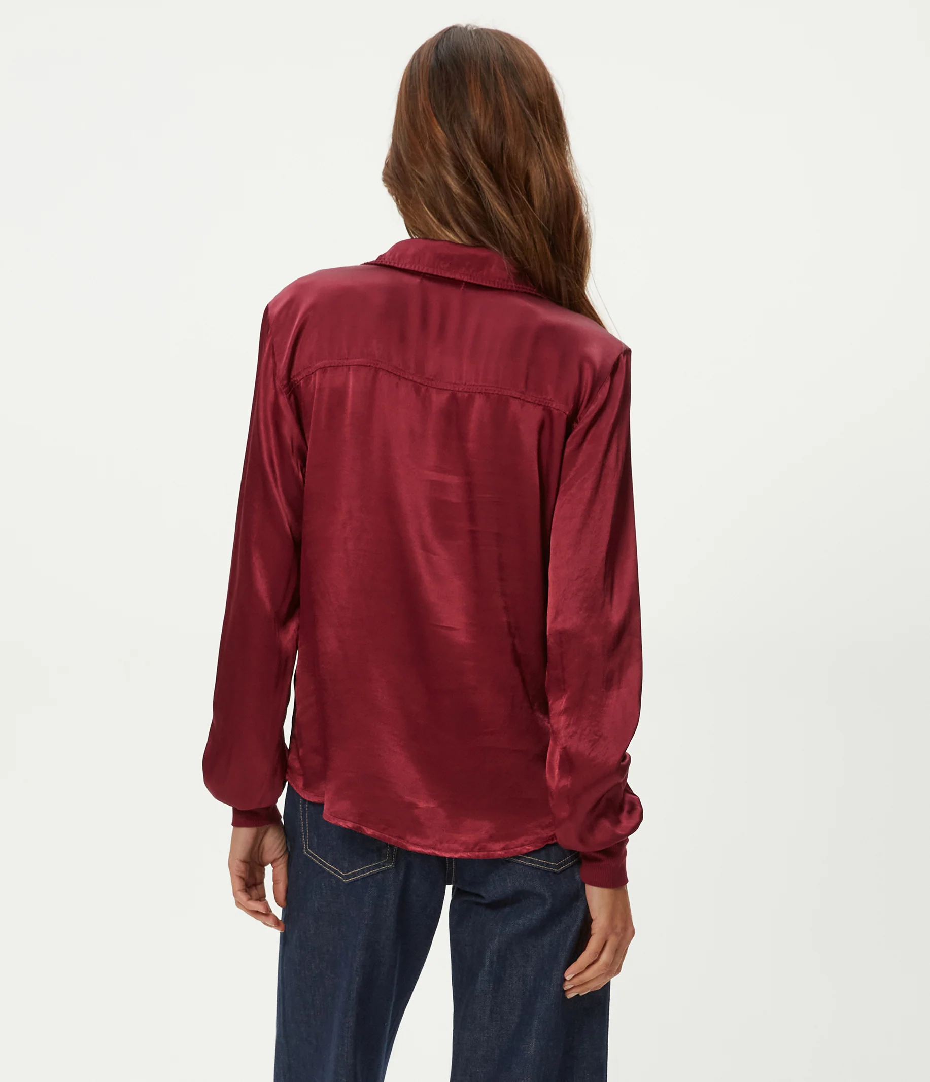 Meredith Satin Button Down Shirt - Image 16