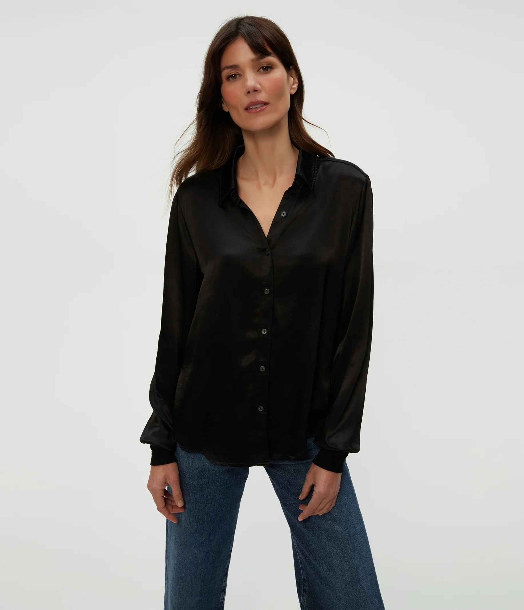 Meredith Satin Button Down Shirt - Image 21