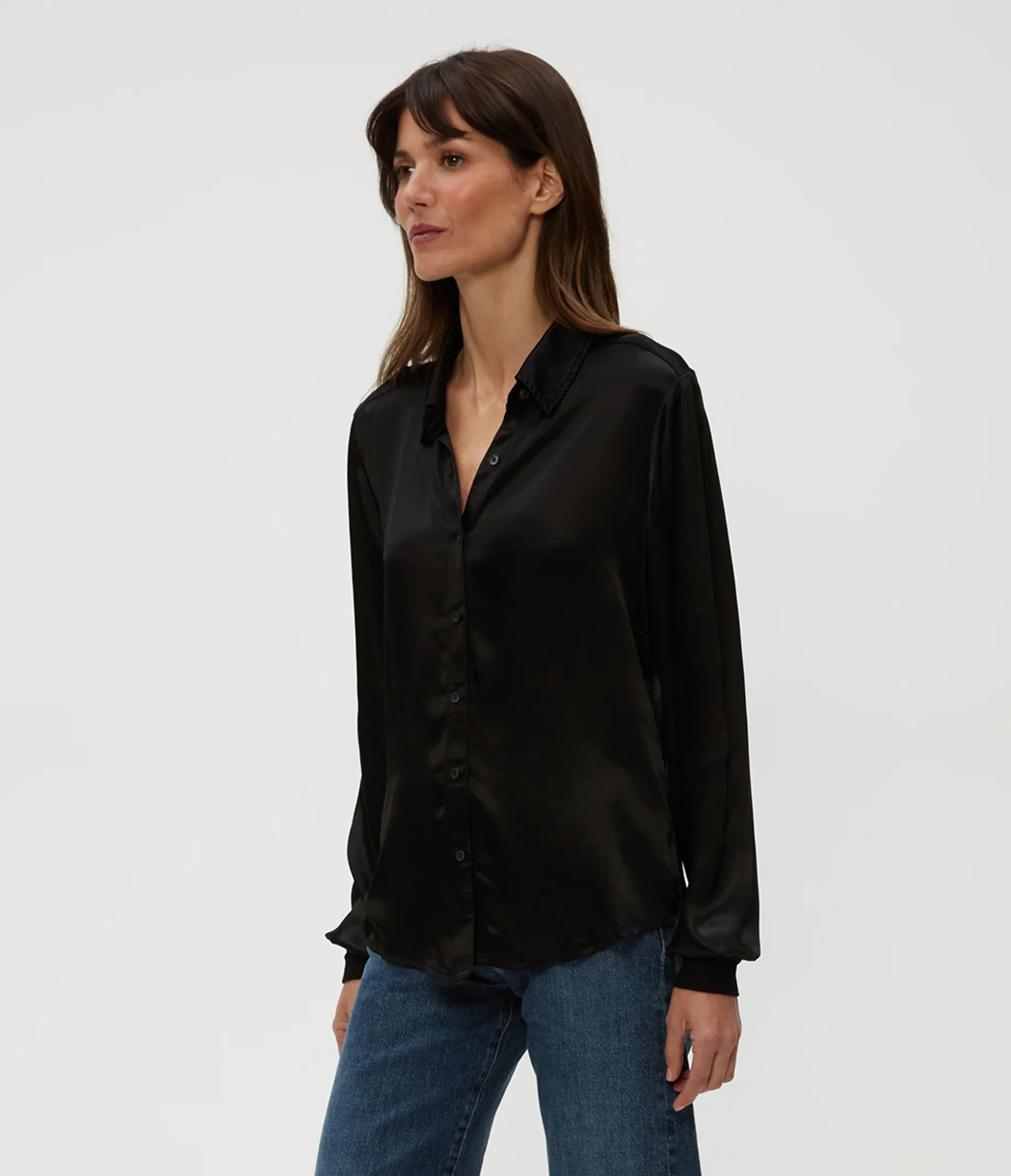 Meredith Satin Button Down Shirt - Image 23