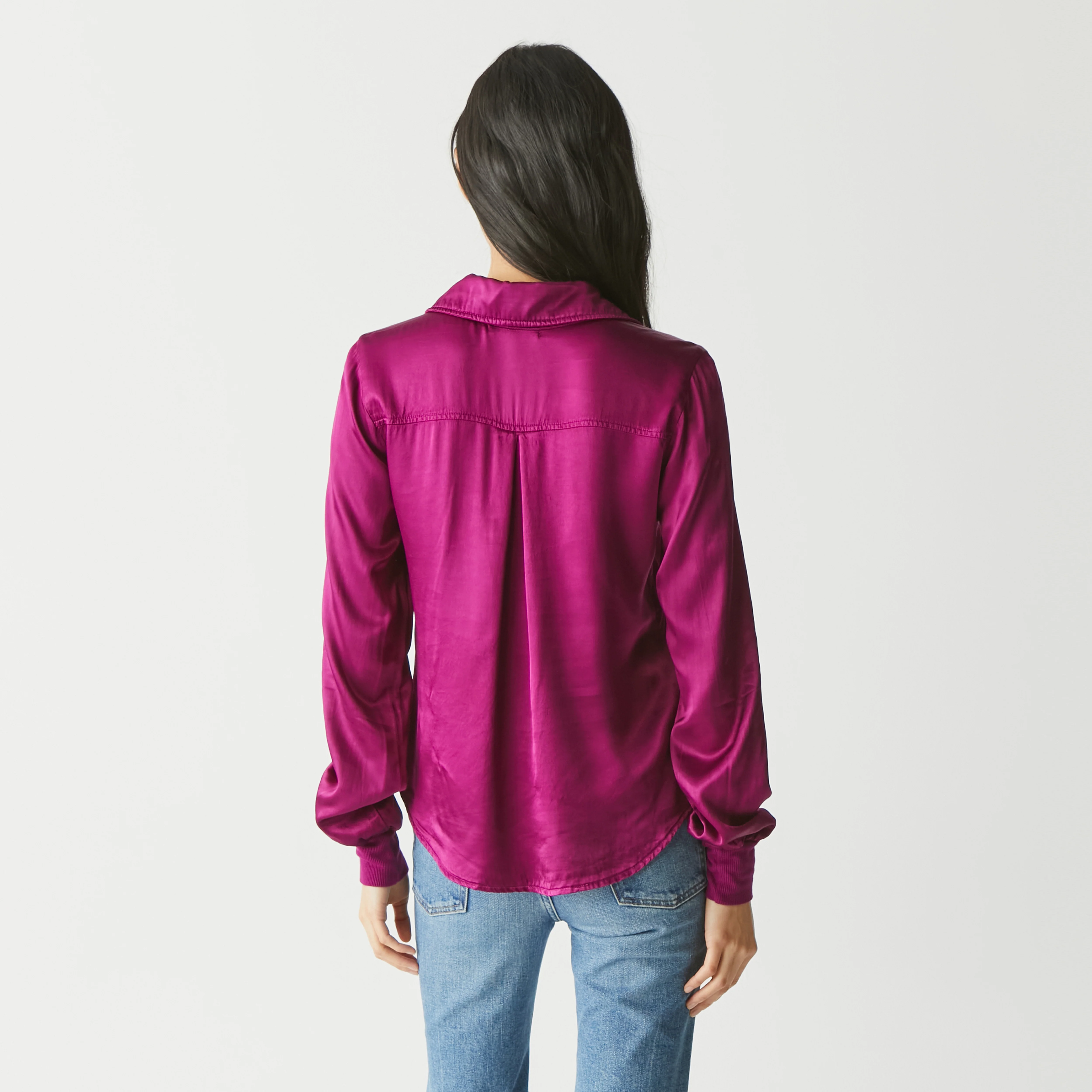 Meredith Satin Button Down Shirt - Image 36