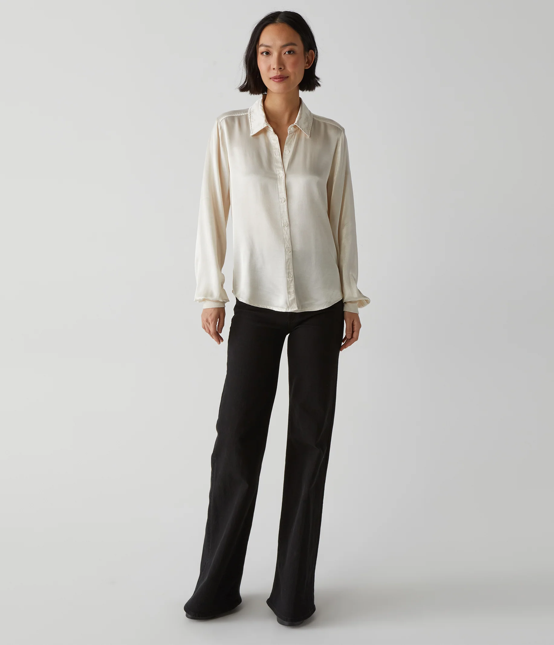 Meredith Satin Button Down Shirt - Image 38