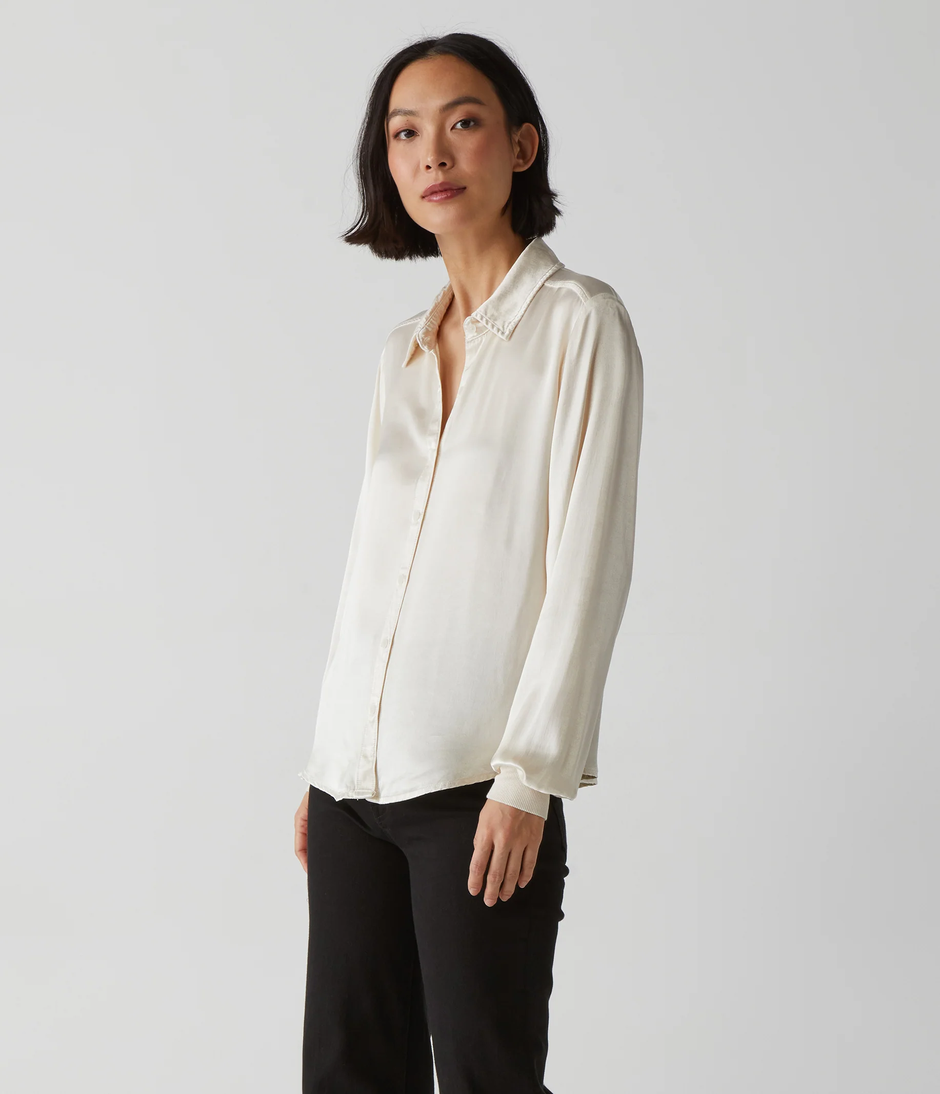 Meredith Satin Button Down Shirt - Image 39