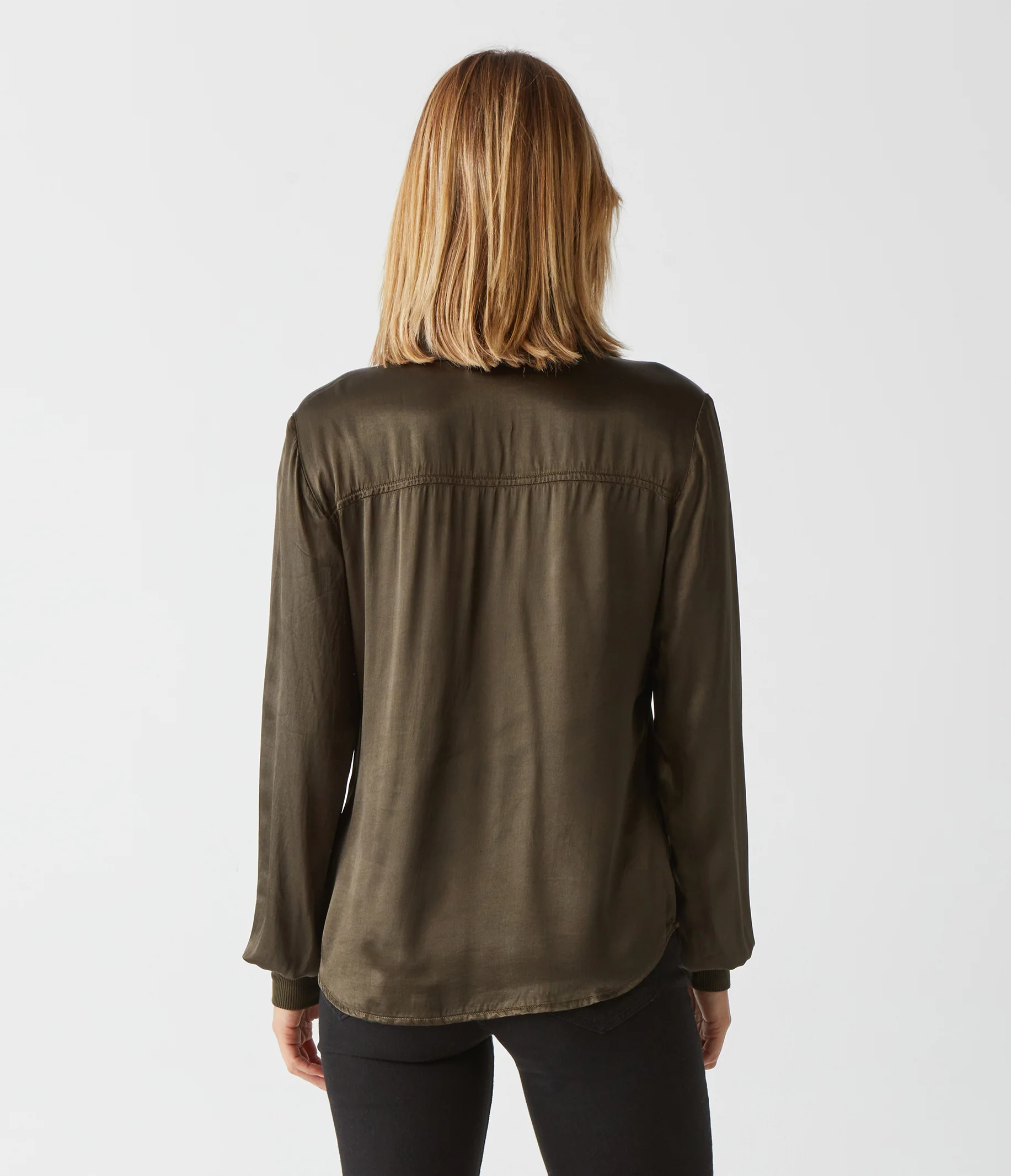 Meredith Satin Button Down Shirt - Image 44