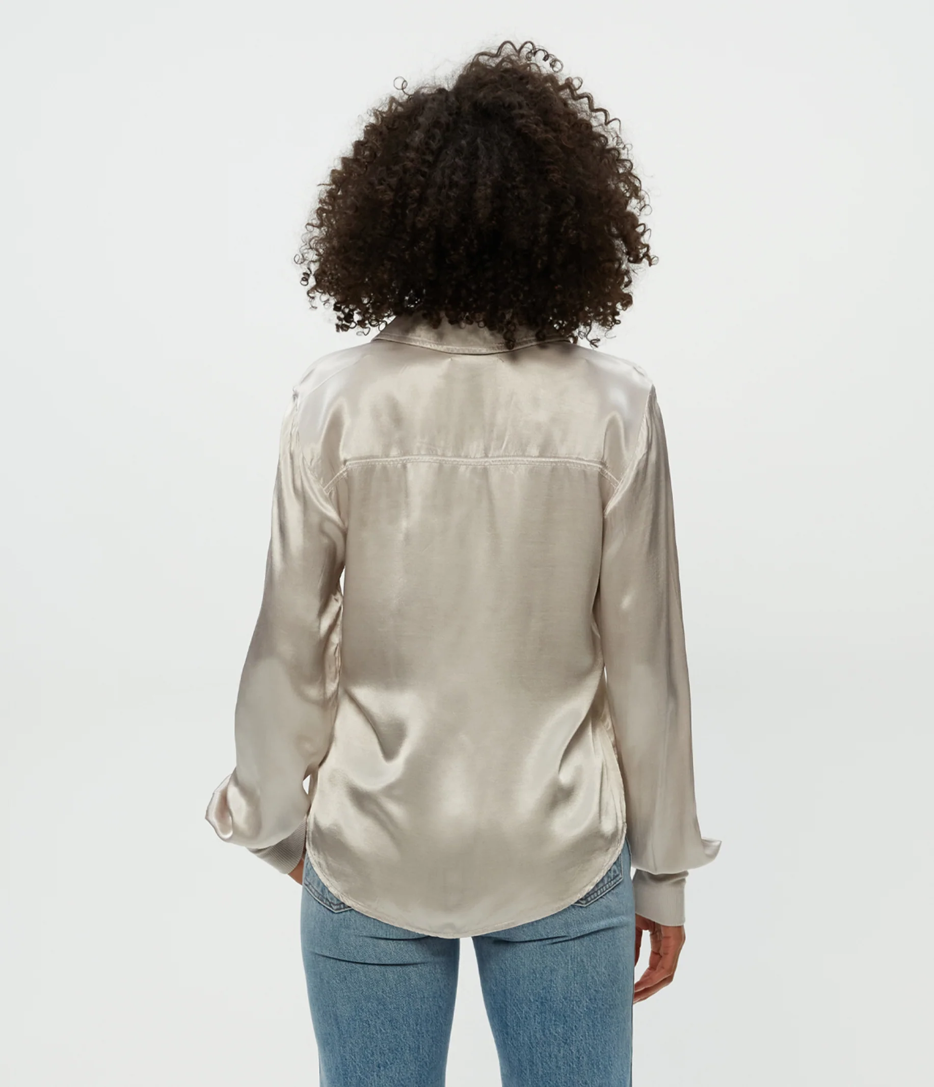 Meredith Satin Button Down Shirt - Image 8