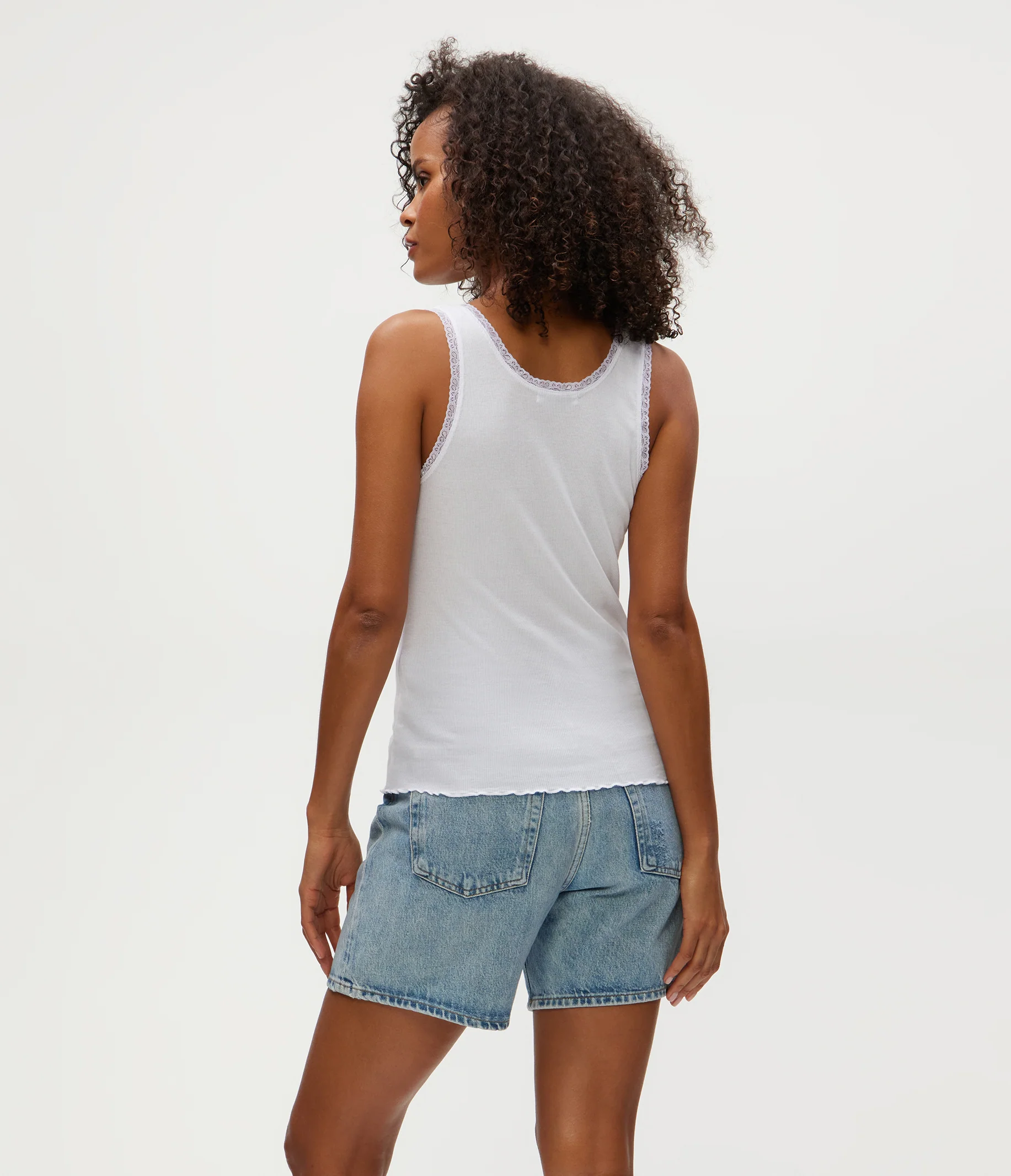 Miley Supima Rib Lace Tank - Image 12