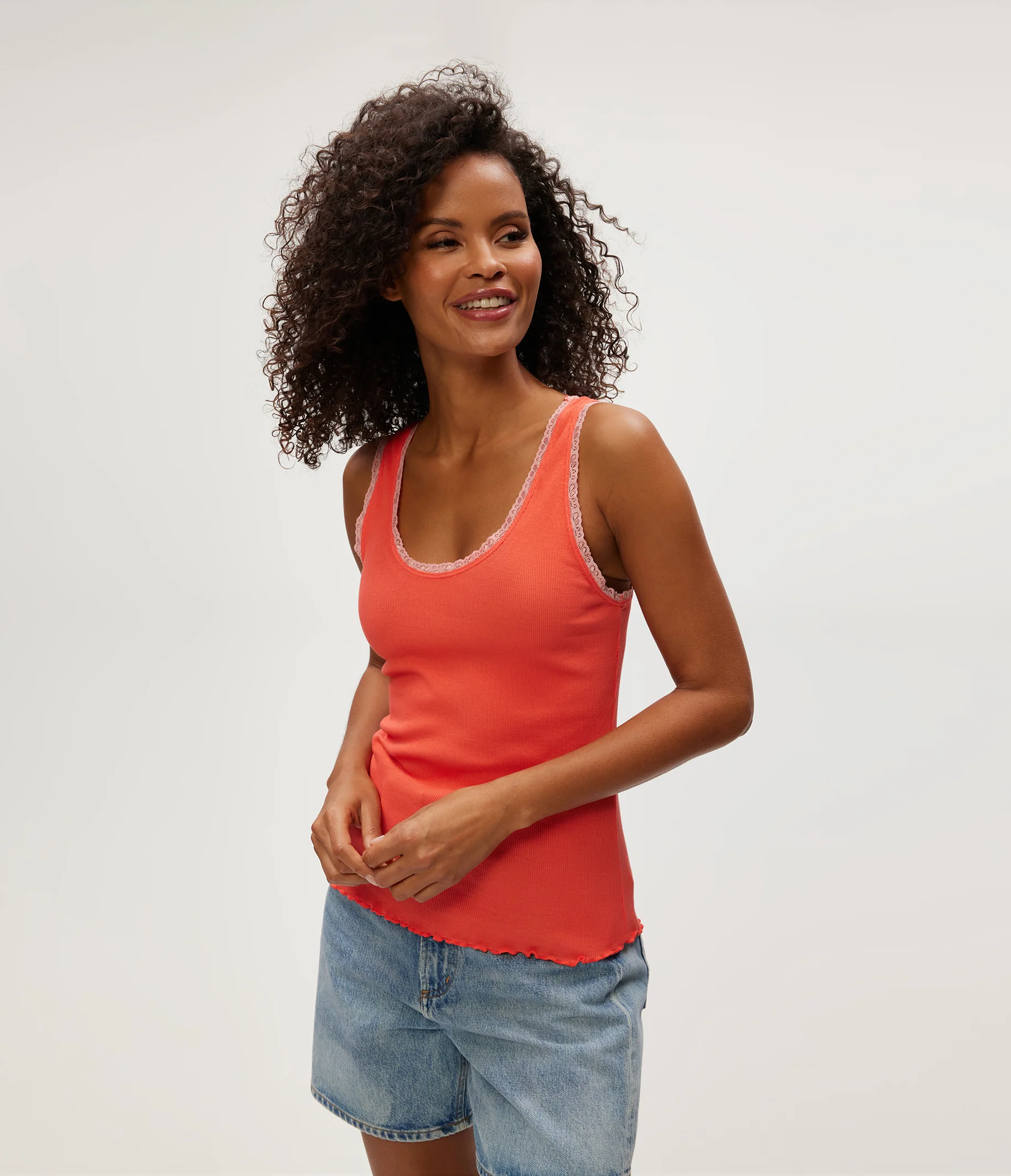 Miley Supima Rib Lace Tank - Image 13