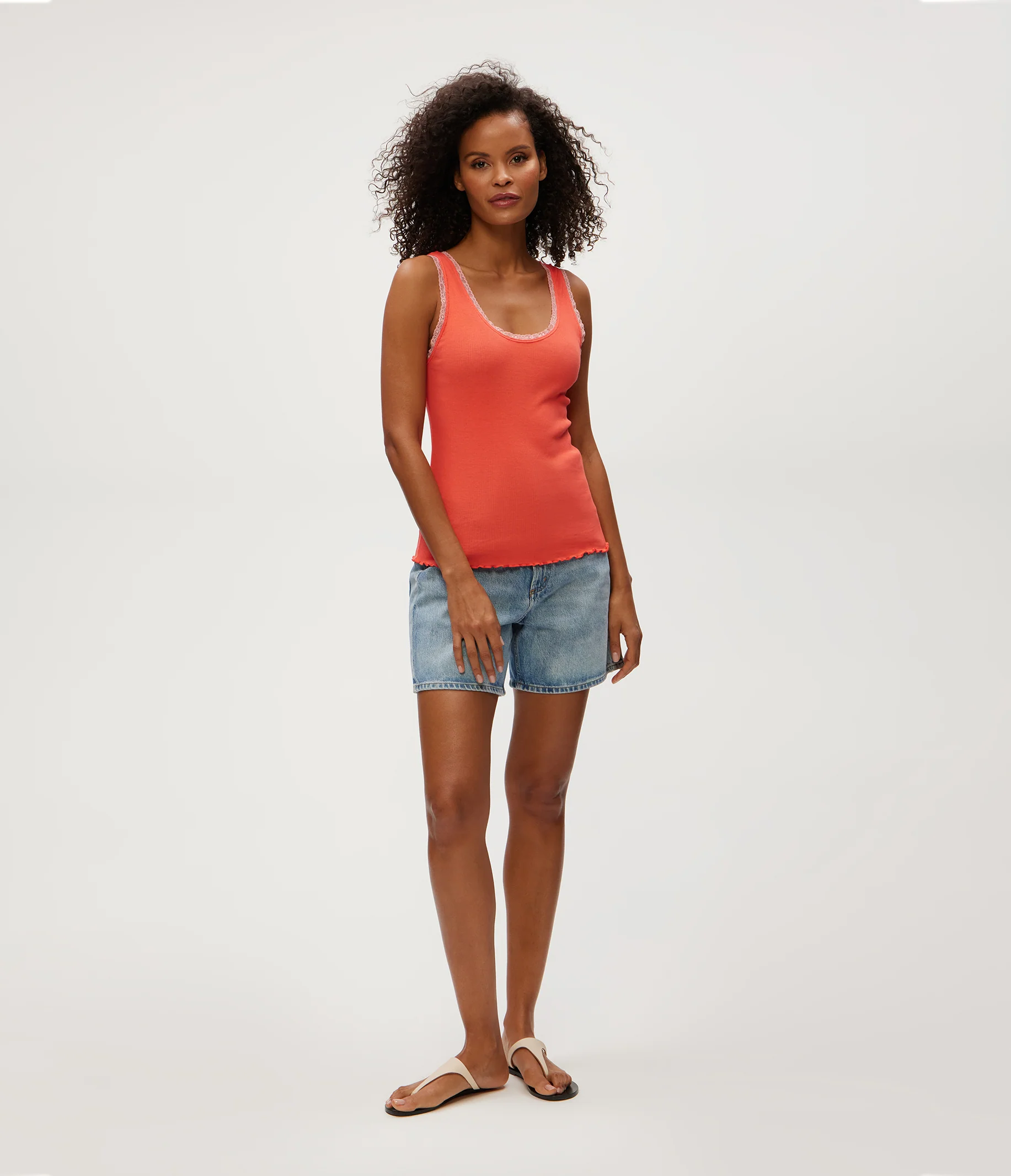 Miley Supima Rib Lace Tank - Image 14