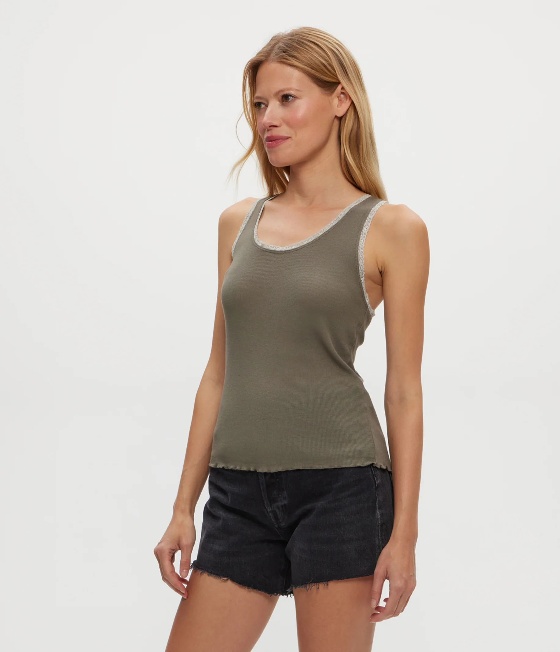 Miley Supima Rib Lace Tank - Image 23