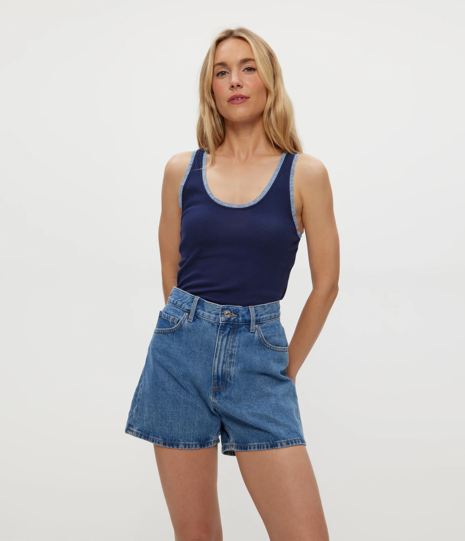 Miley Supima Rib Lace Tank - Image 5