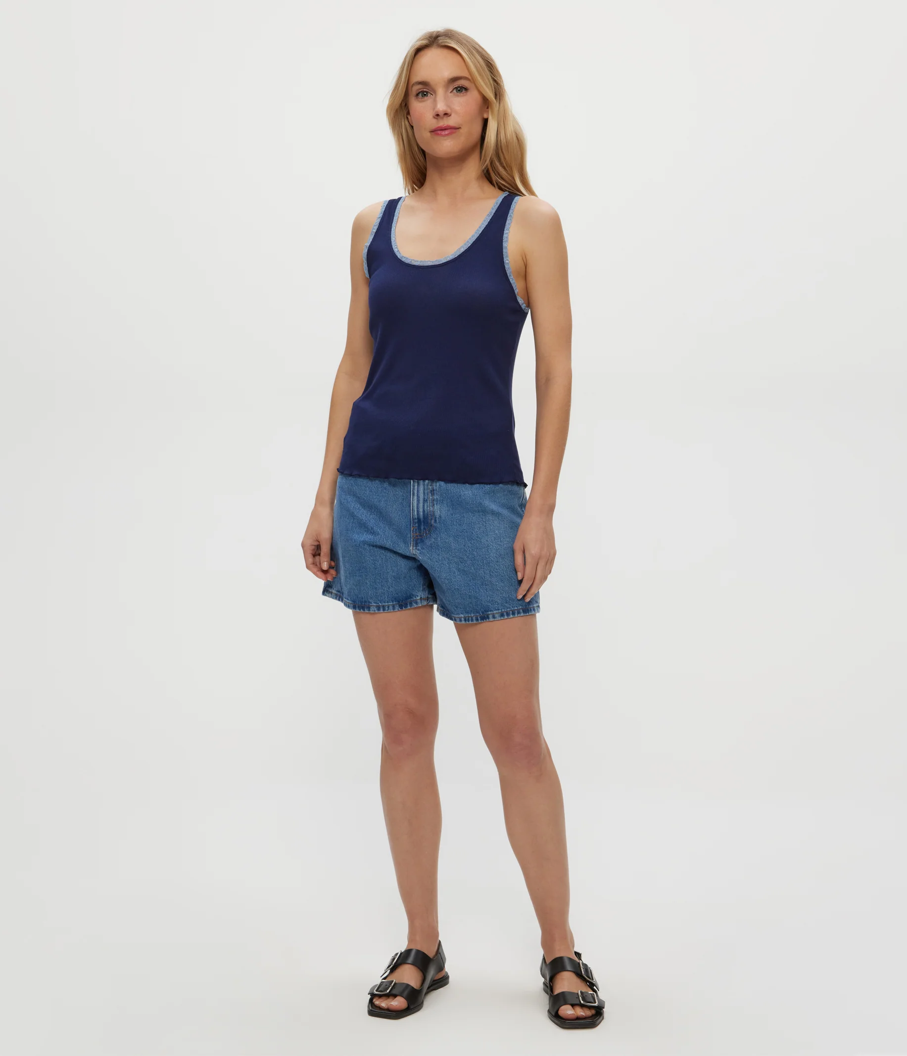 Miley Supima Rib Lace Tank - Image 6