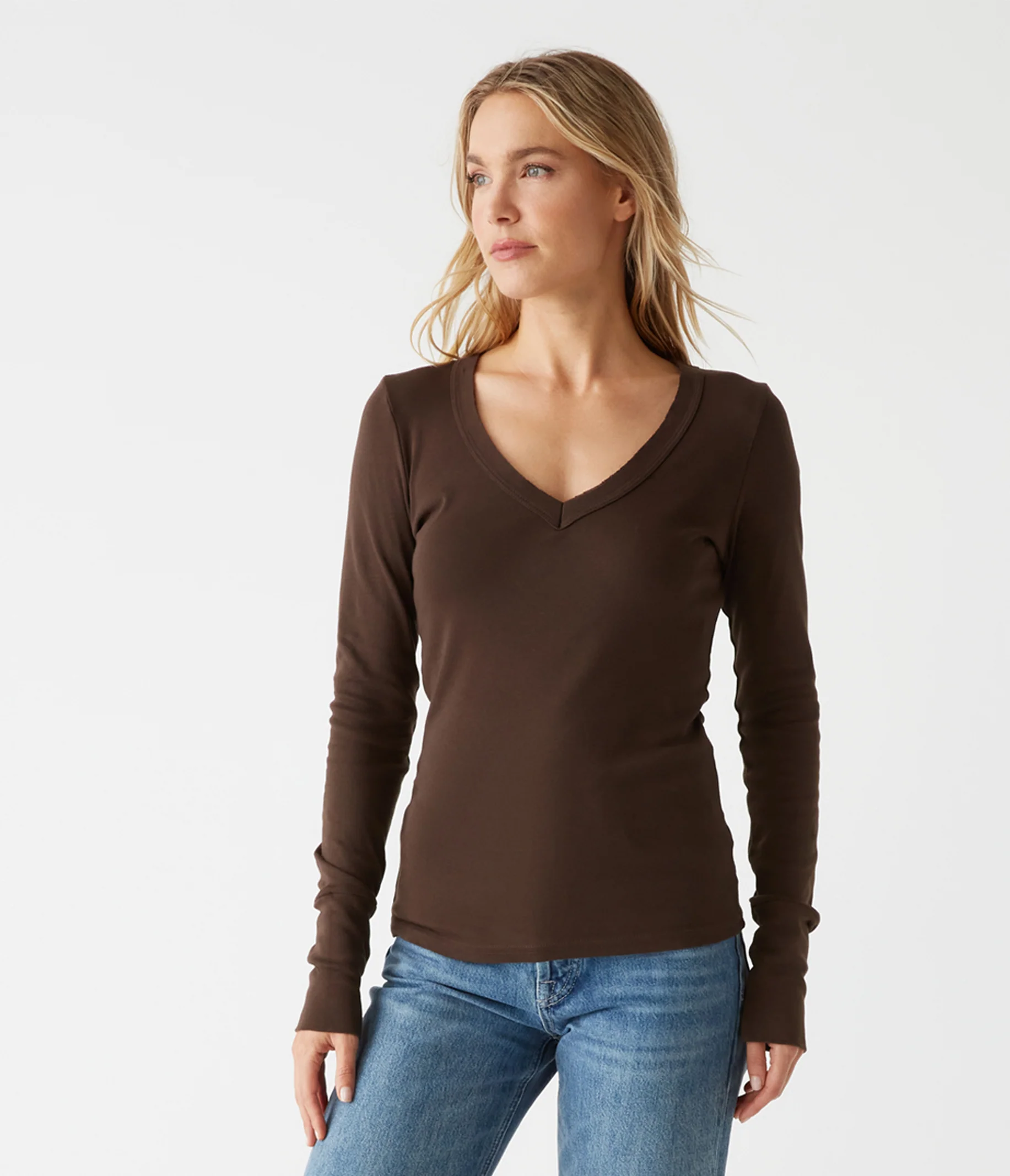 Molly Supima V-Neck Tee - Image 35