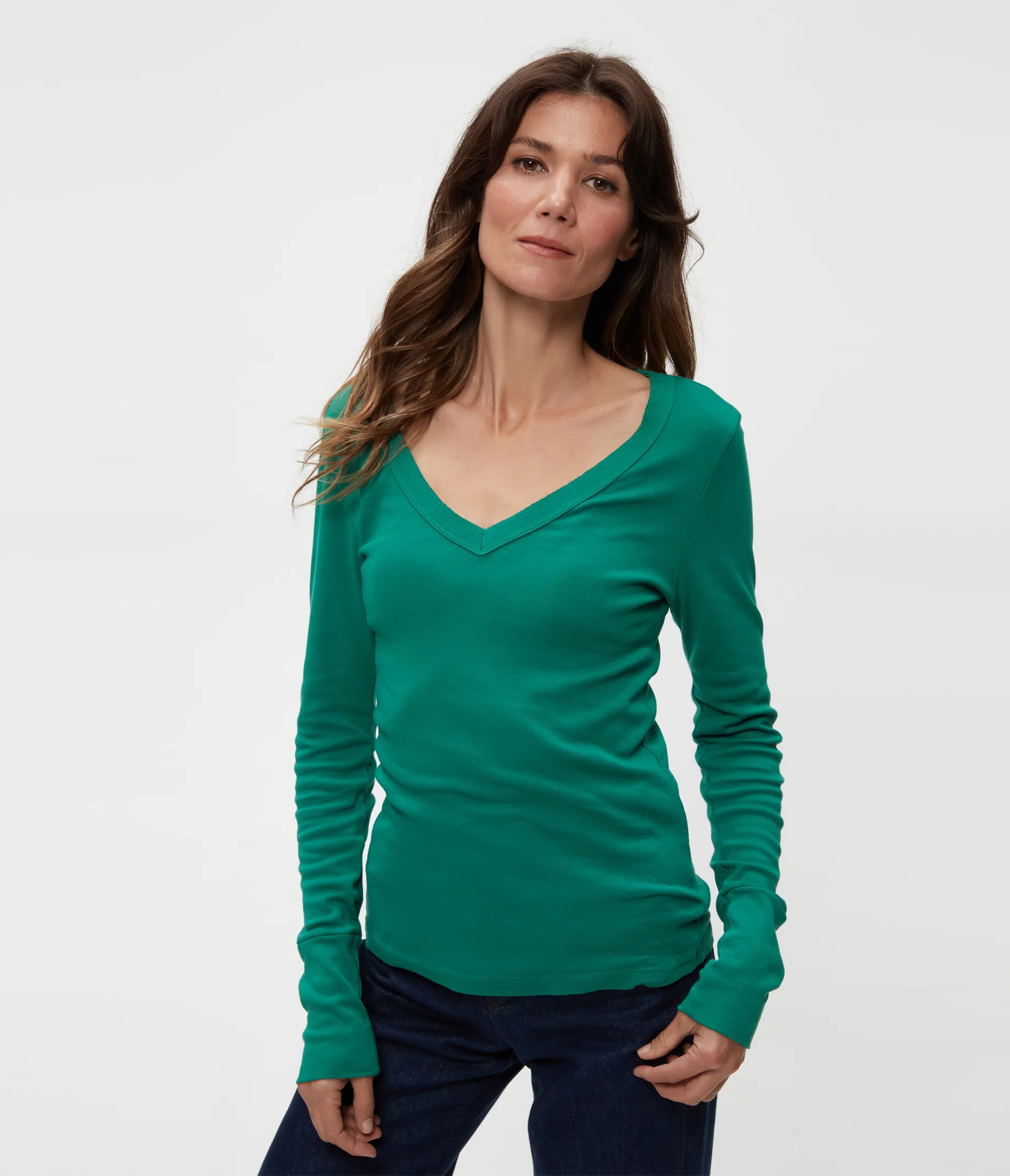 Molly Supima V-Neck Tee - Image 45