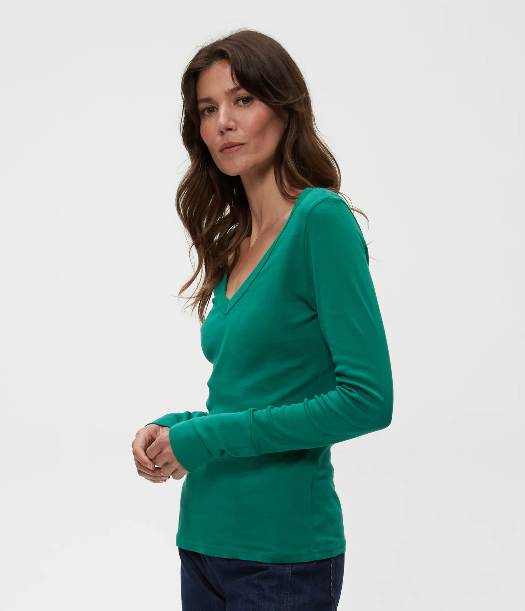 Molly Supima V-Neck Tee - Image 47