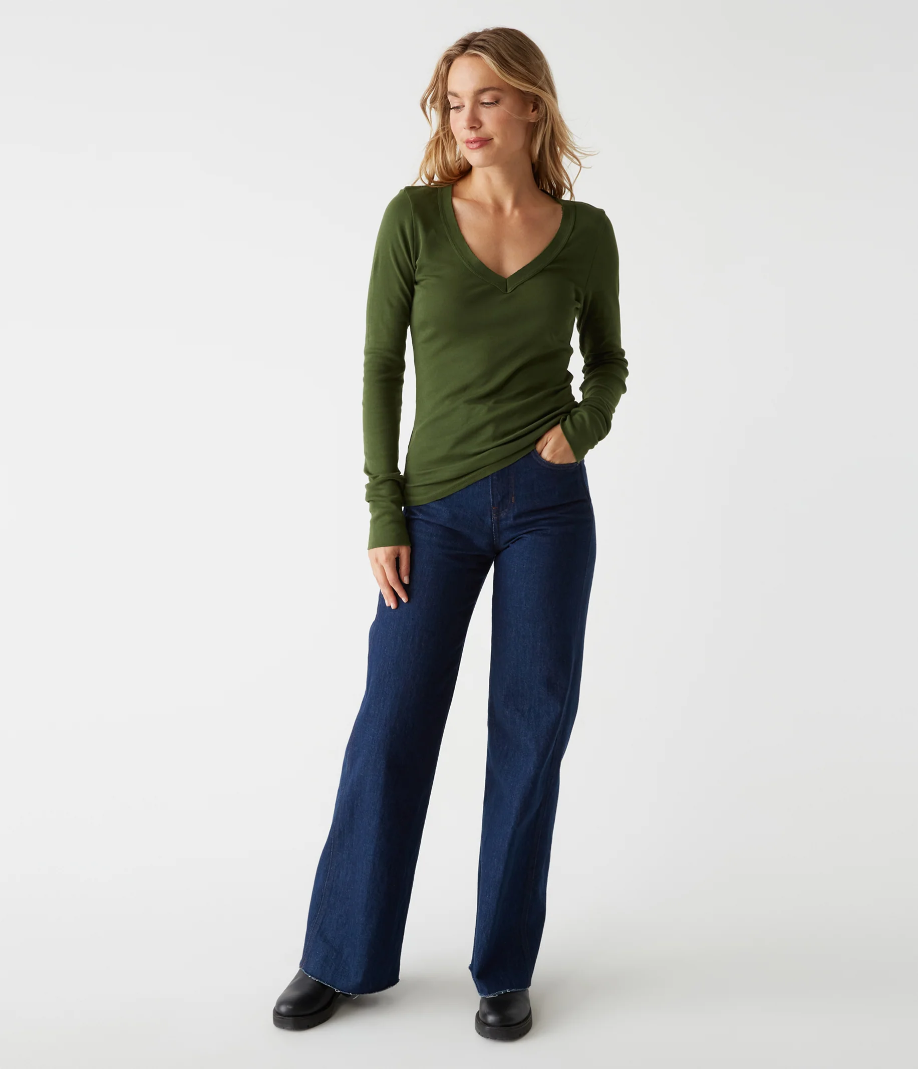 Molly Supima V-Neck Tee - Image 50