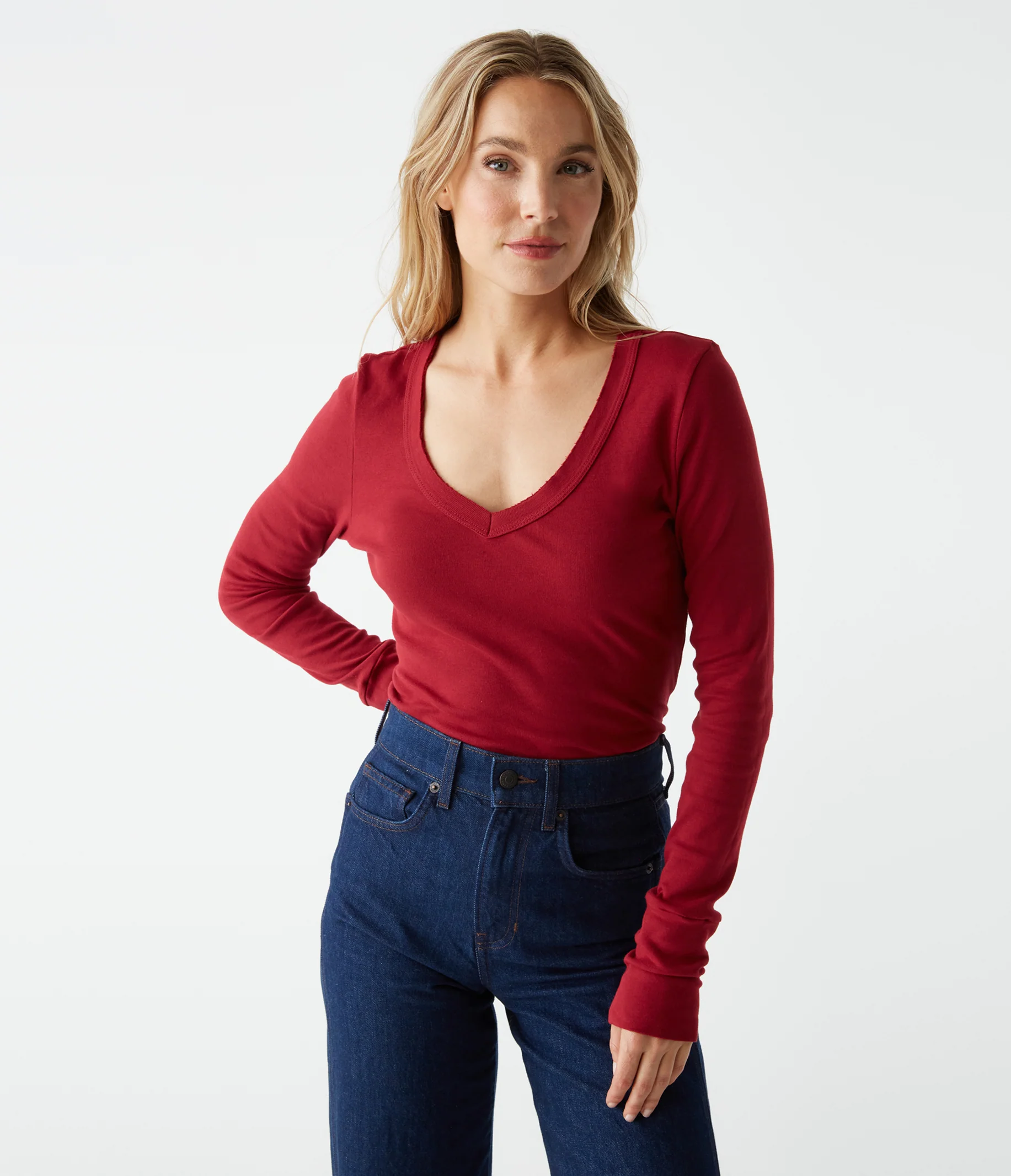 Molly Supima V-Neck Tee - Image 53