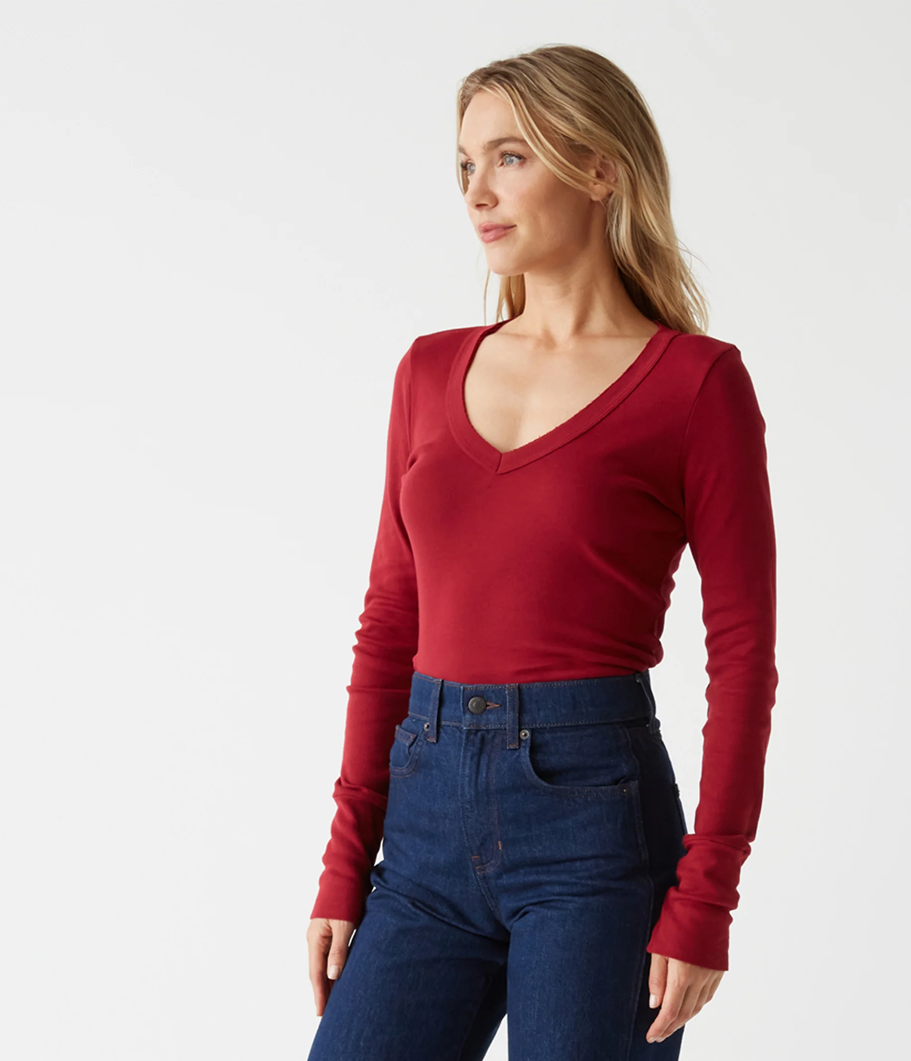 Molly Supima V-Neck Tee - Image 55