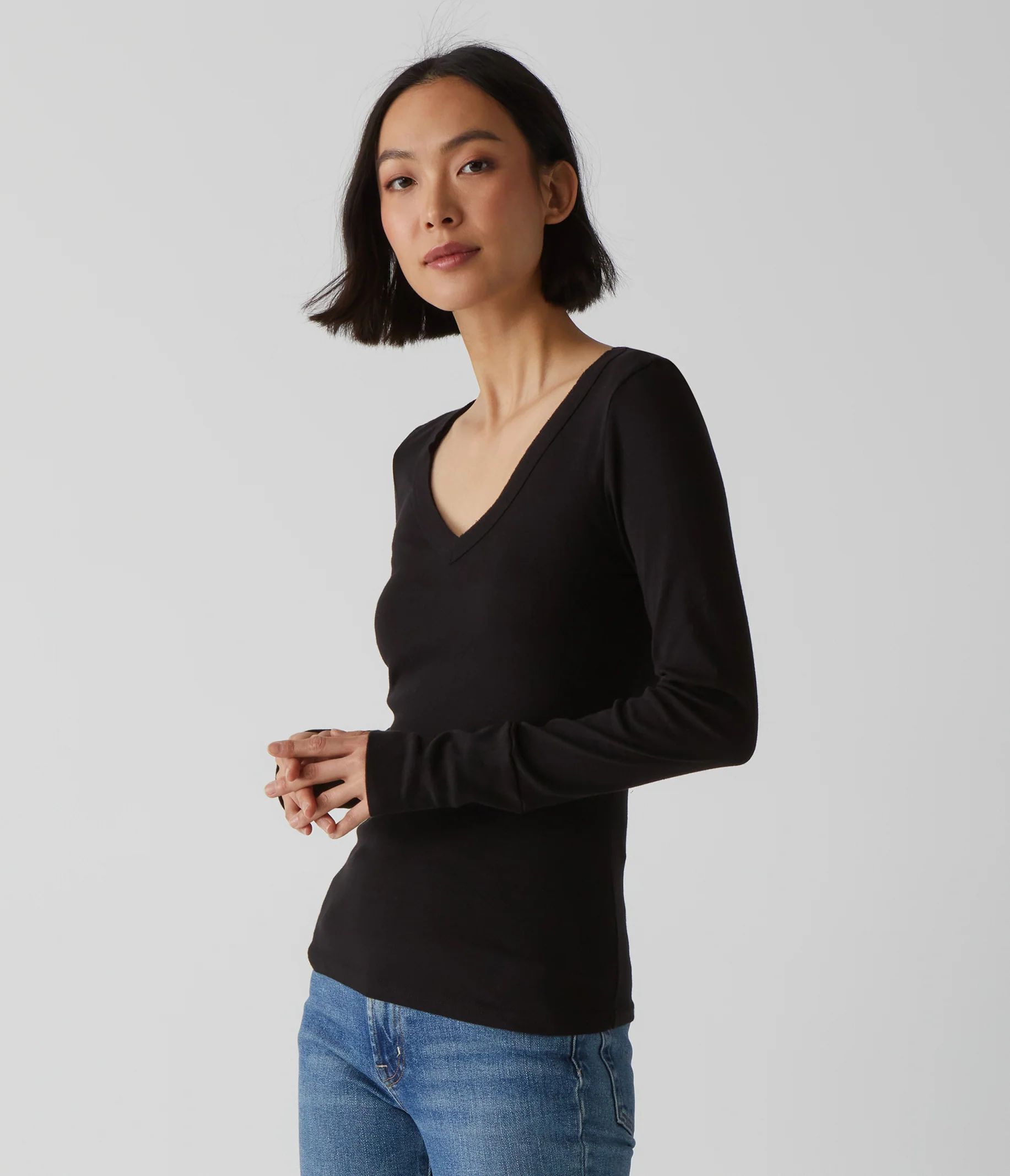 Molly Supima V-Neck Tee - Image 59