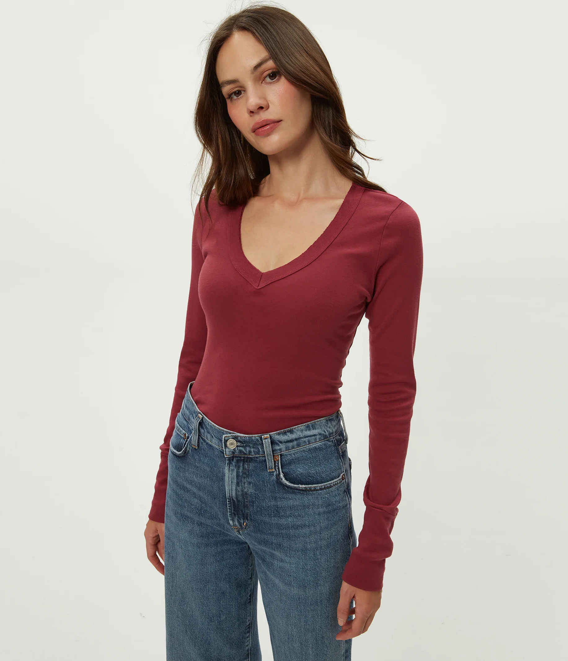 Molly Supima V-Neck Tee - Image 69