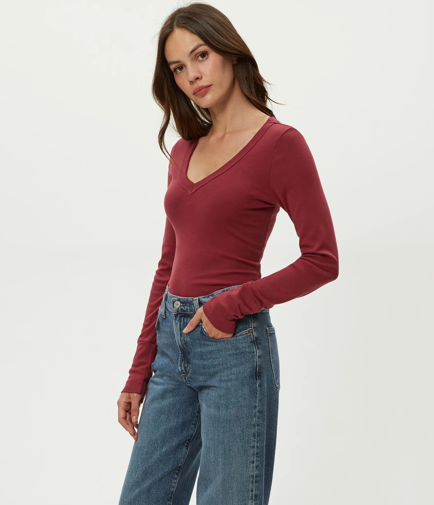 Molly Supima V-Neck Tee - Image 71