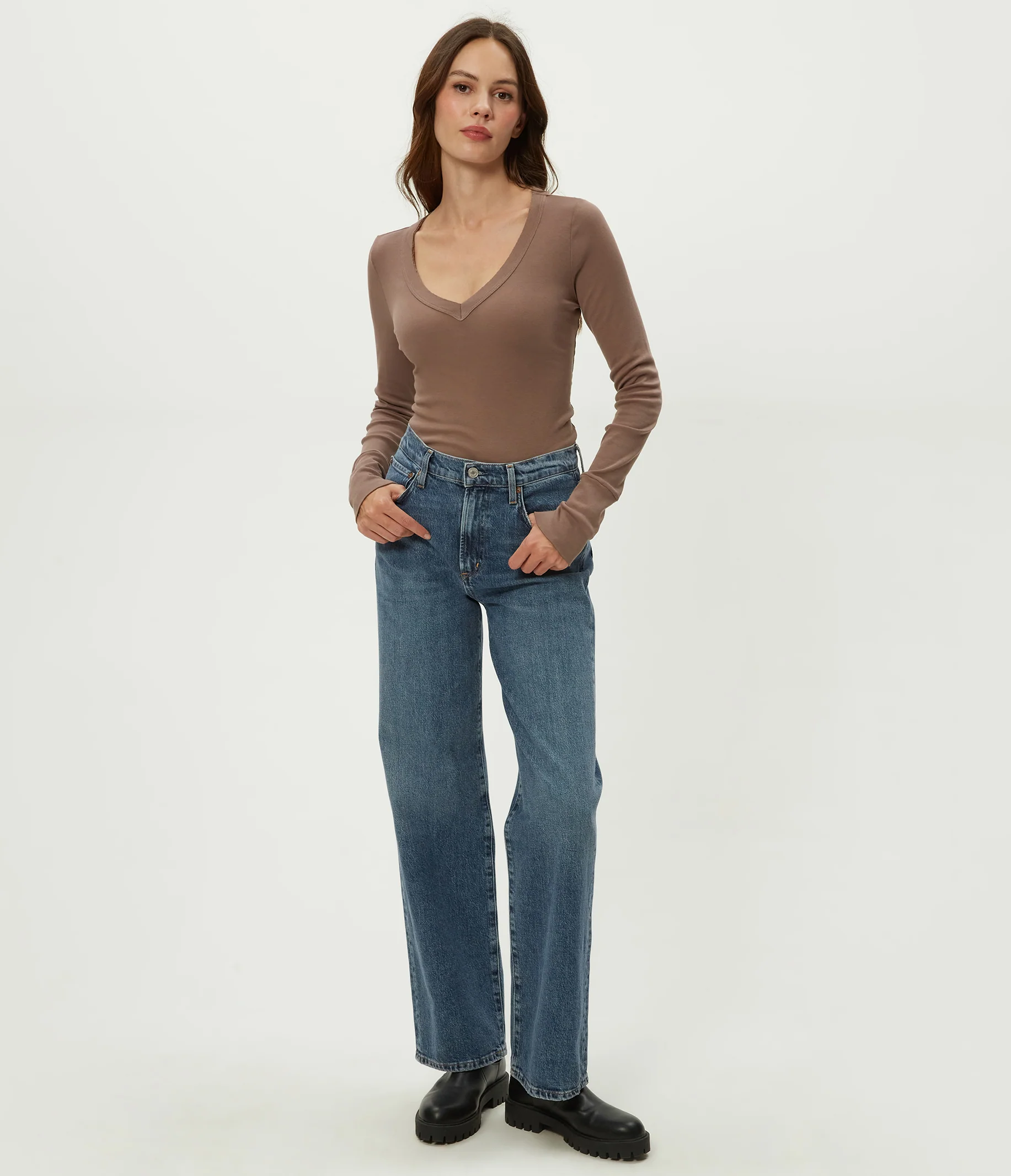 Molly Supima V-Neck Tee - Image 74