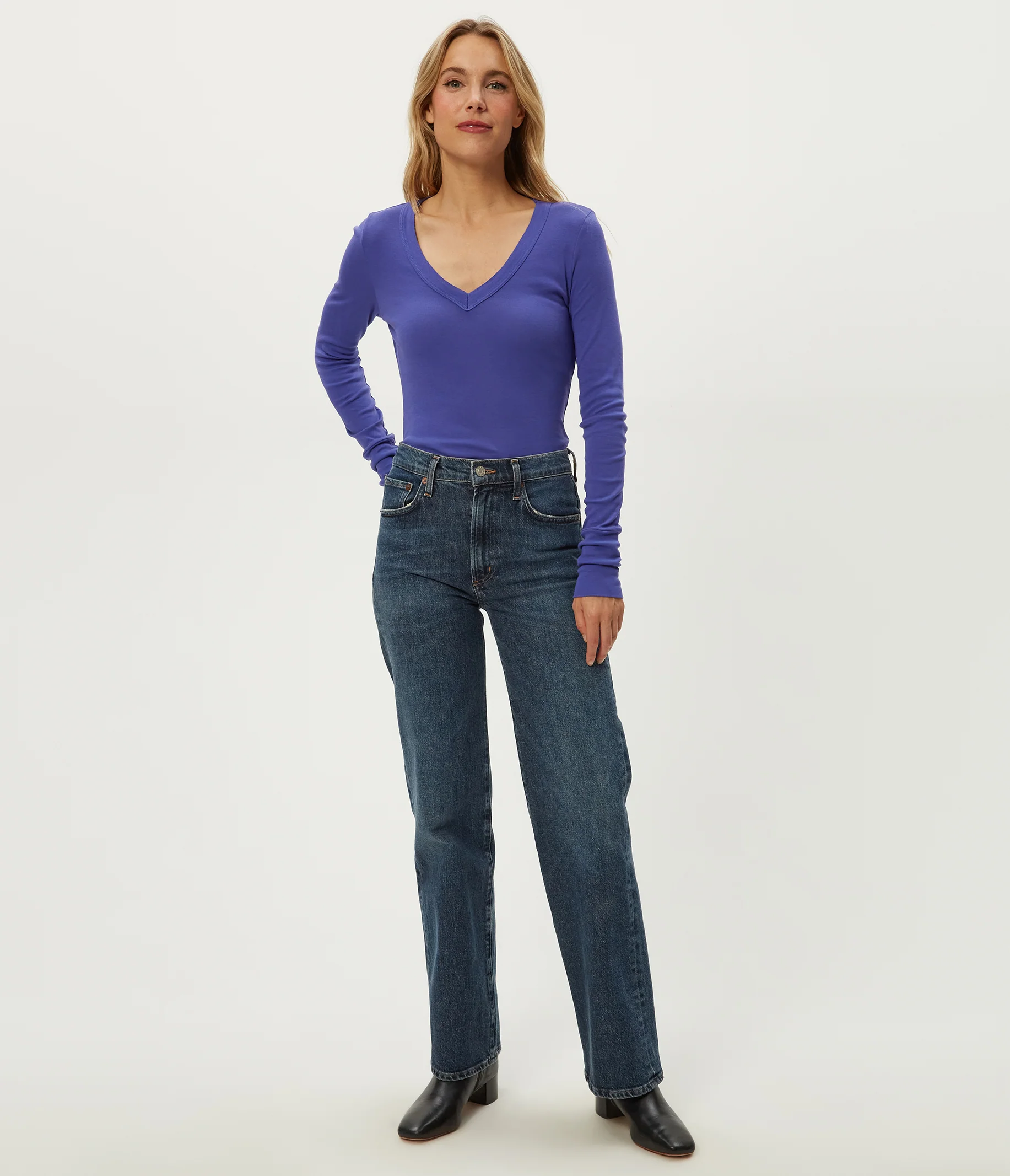 Molly Supima V-Neck Tee - Image 78