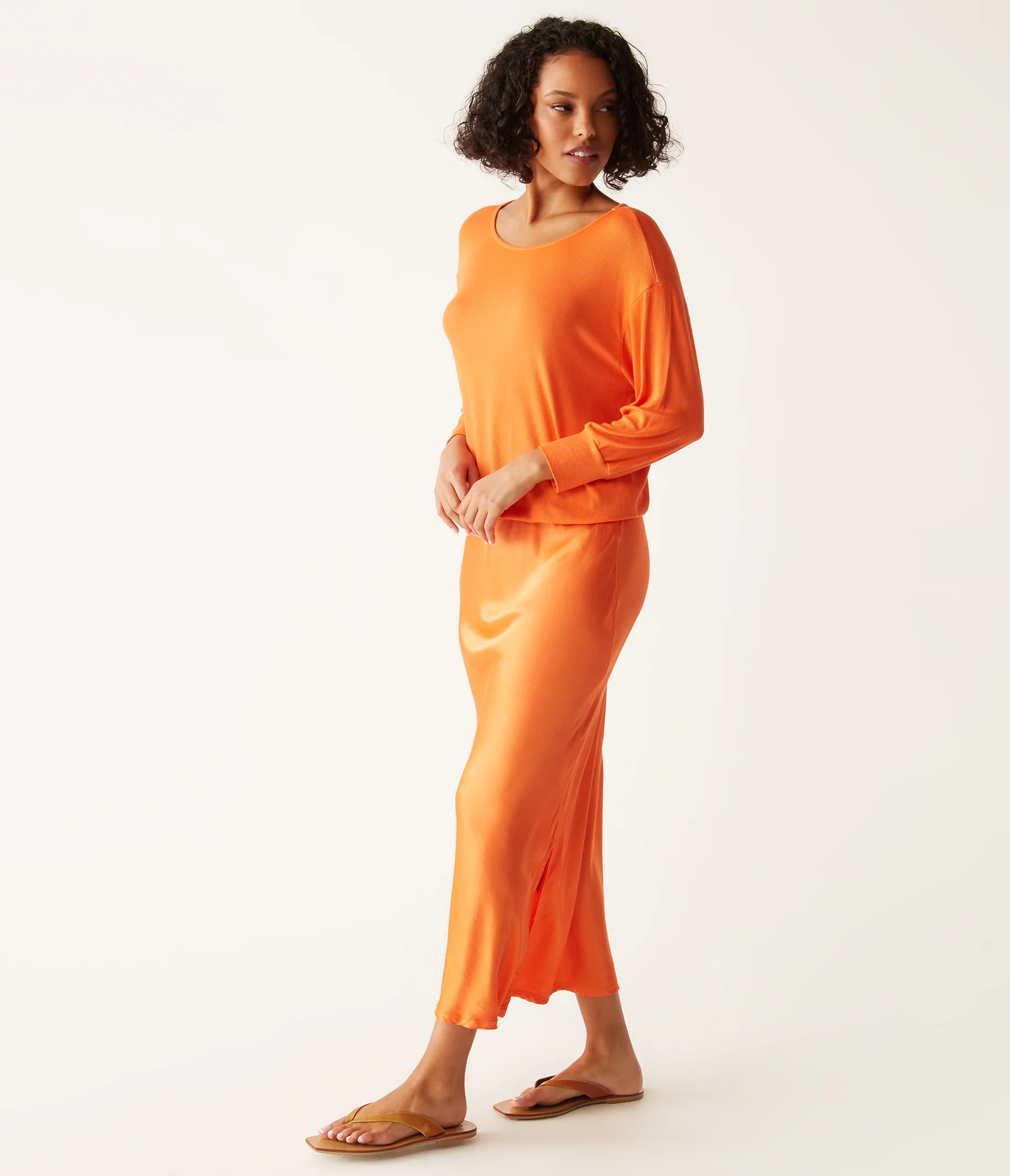 Nadia Mixed Fabric Satin Dress - Image 28