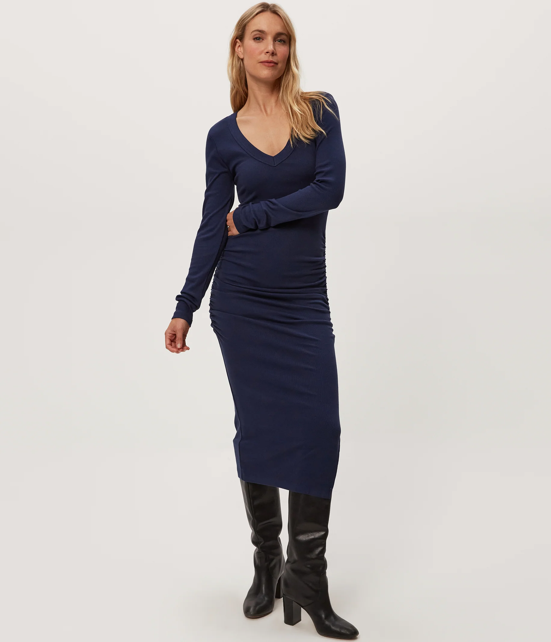 Nova Ribbed V-Neck Dress - Image 14