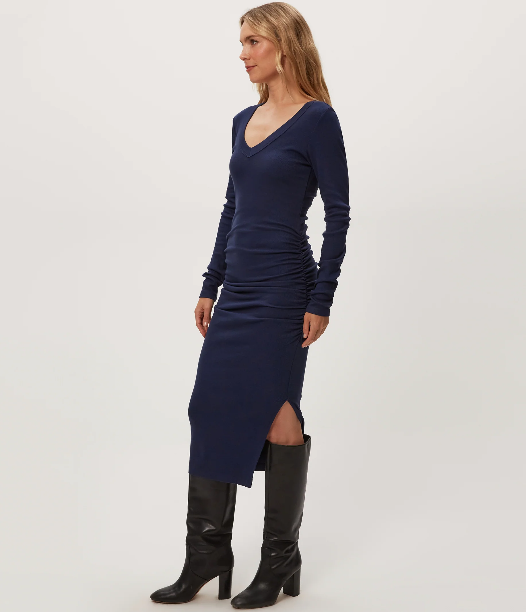 Nova Ribbed V-Neck Dress - Image 15