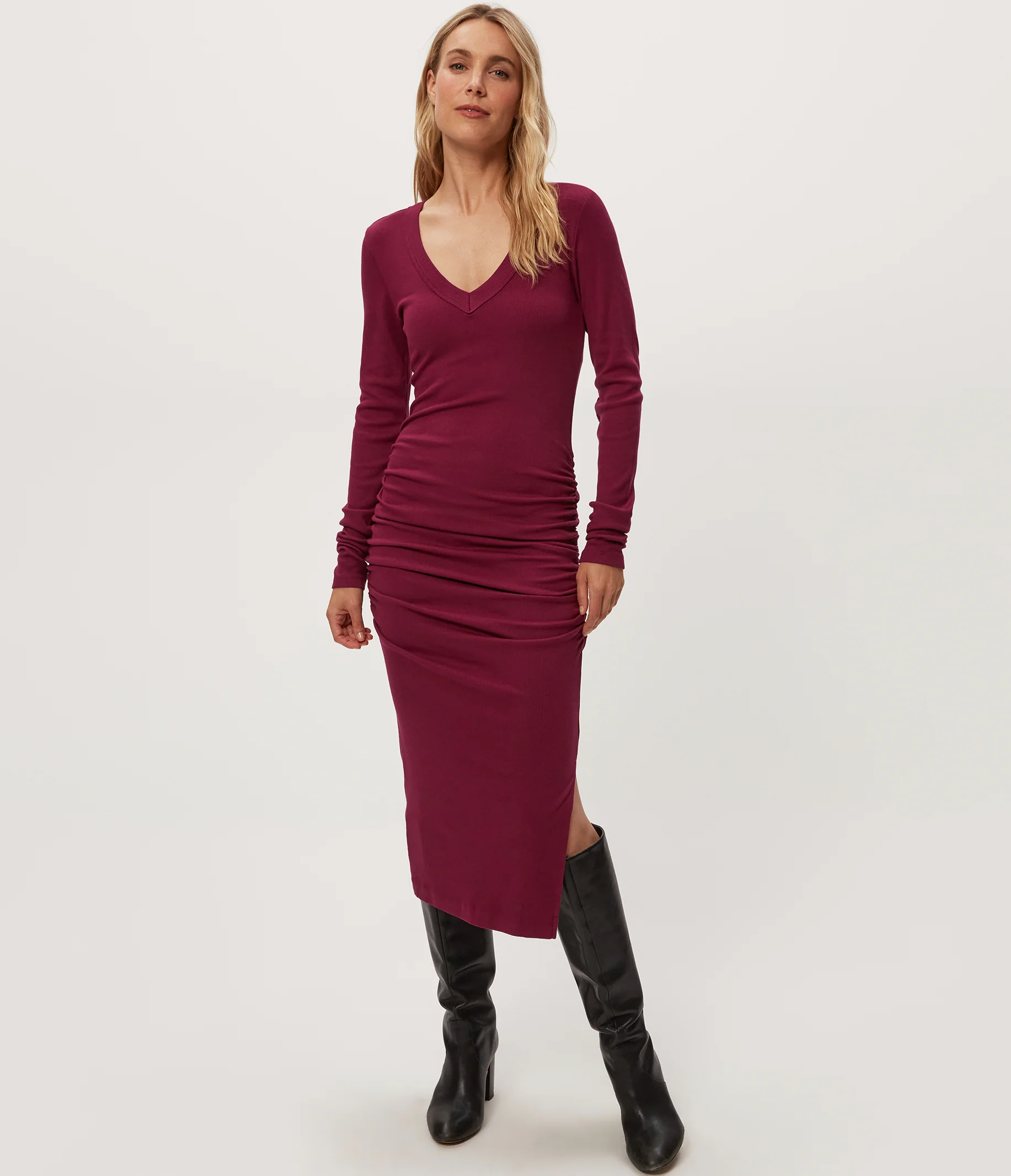 Nova Ribbed V-Neck Dress - Image 18