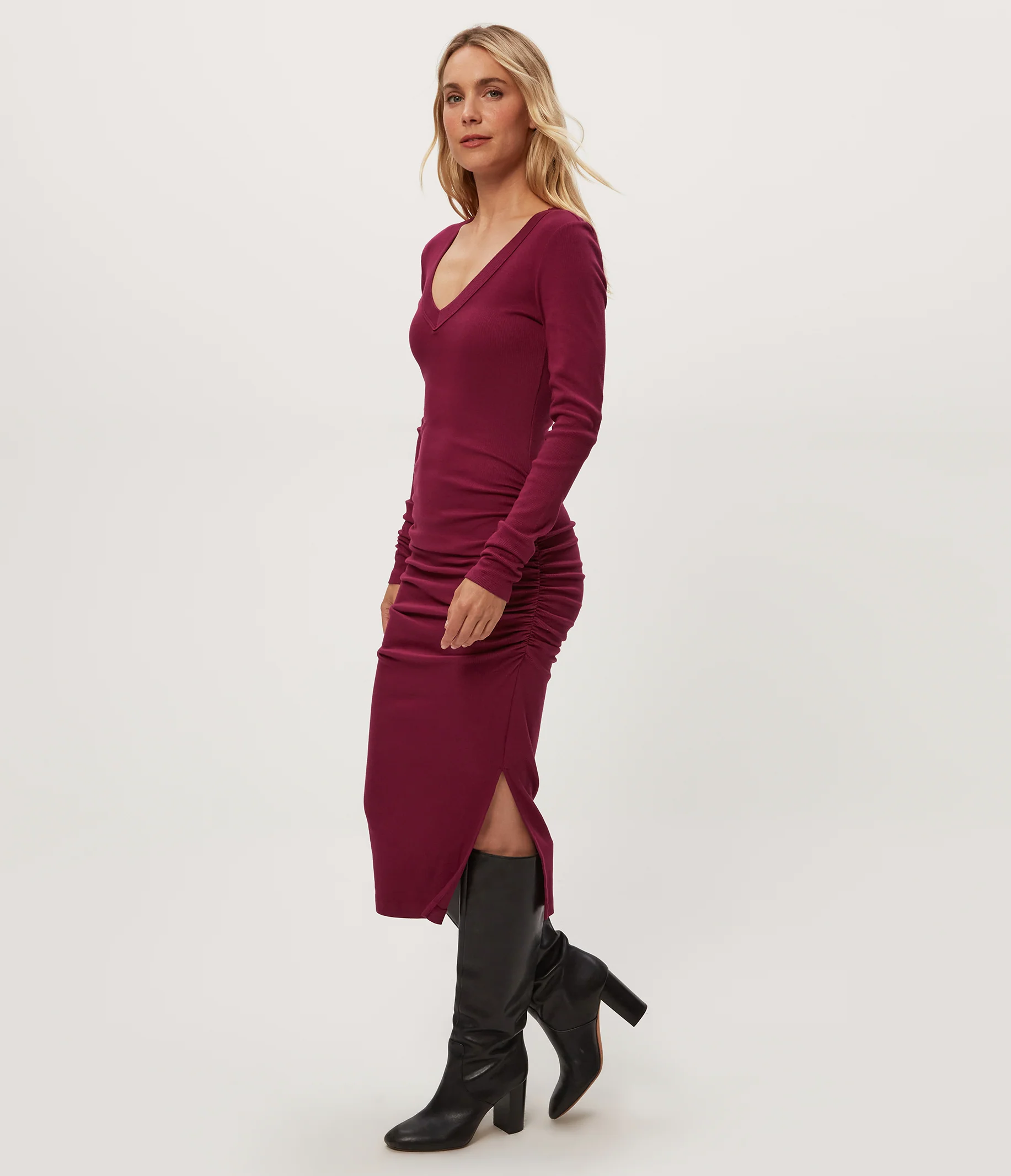 Nova Ribbed V-Neck Dress - Image 19
