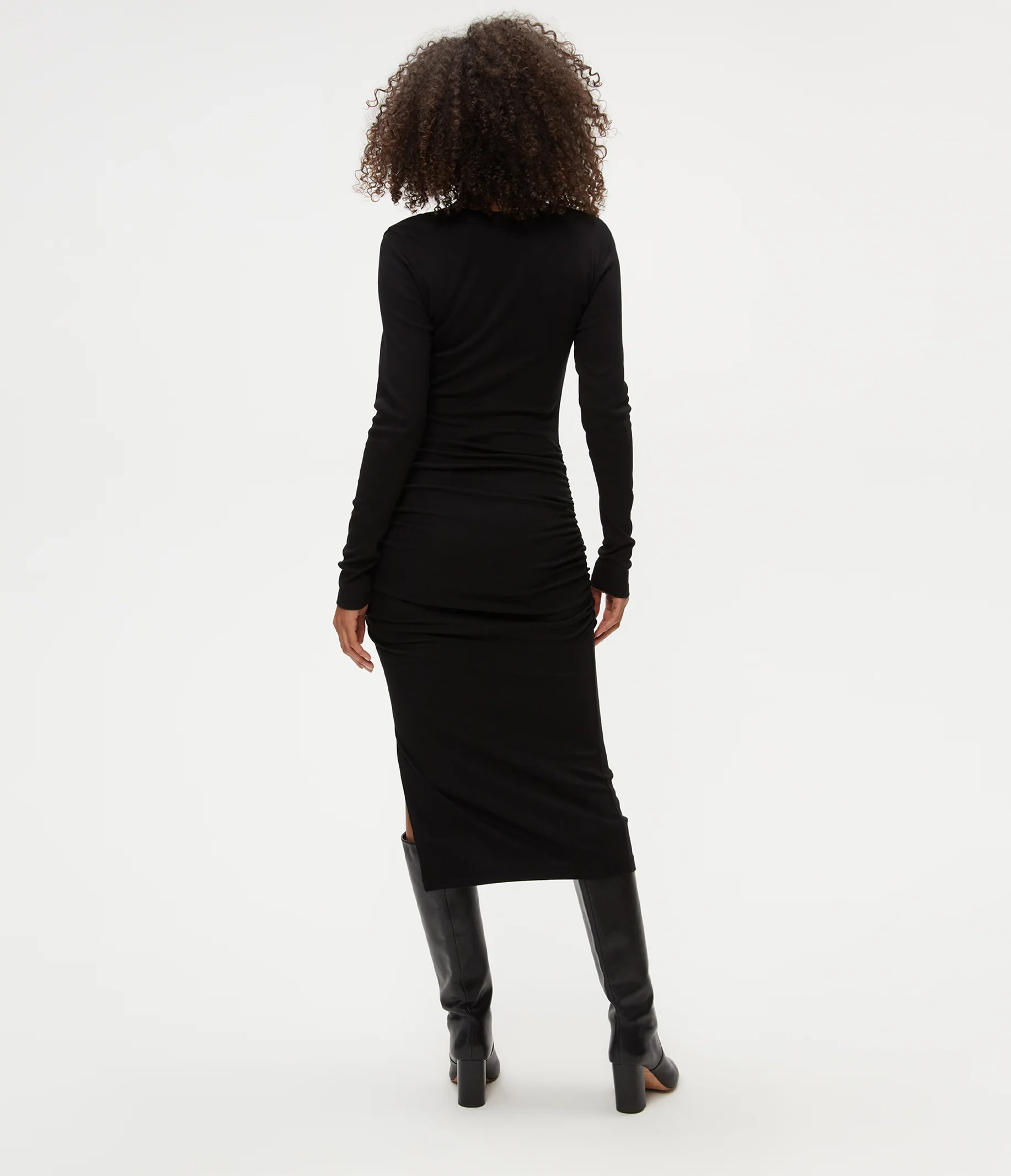 Nova Ribbed V-Neck Dress - Image 8