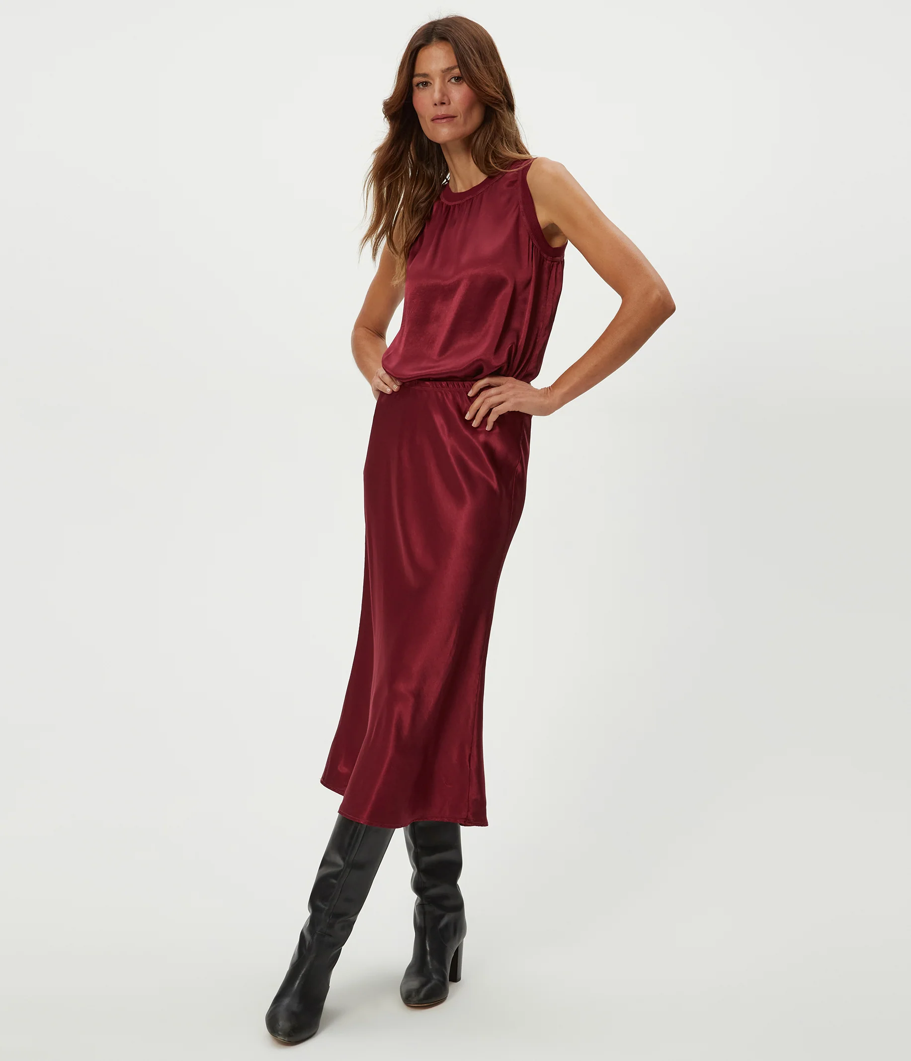 Petite Leila Bias Cut Midi Skirt - Image 13