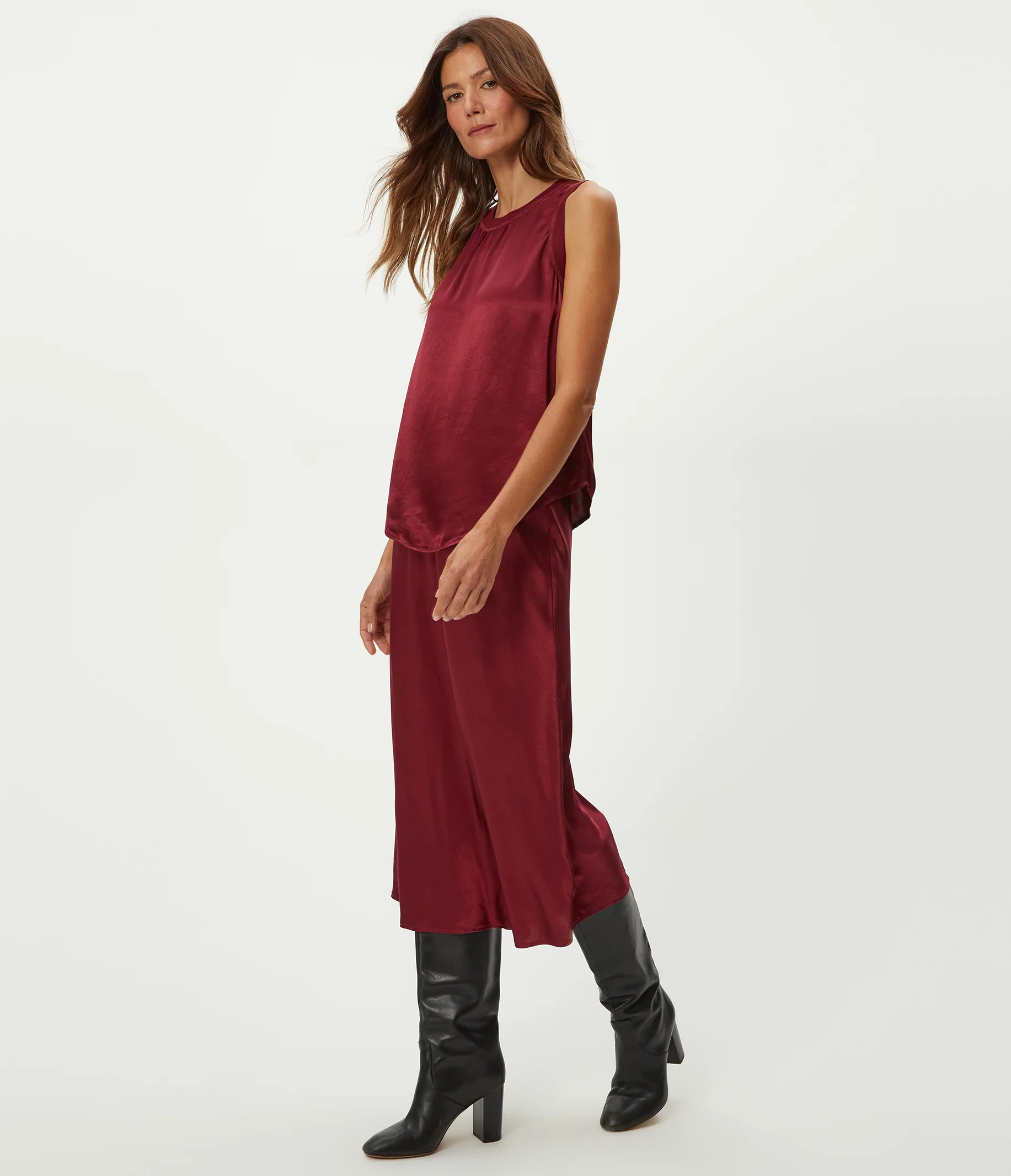 Petite Leila Bias Cut Midi Skirt - Image 15