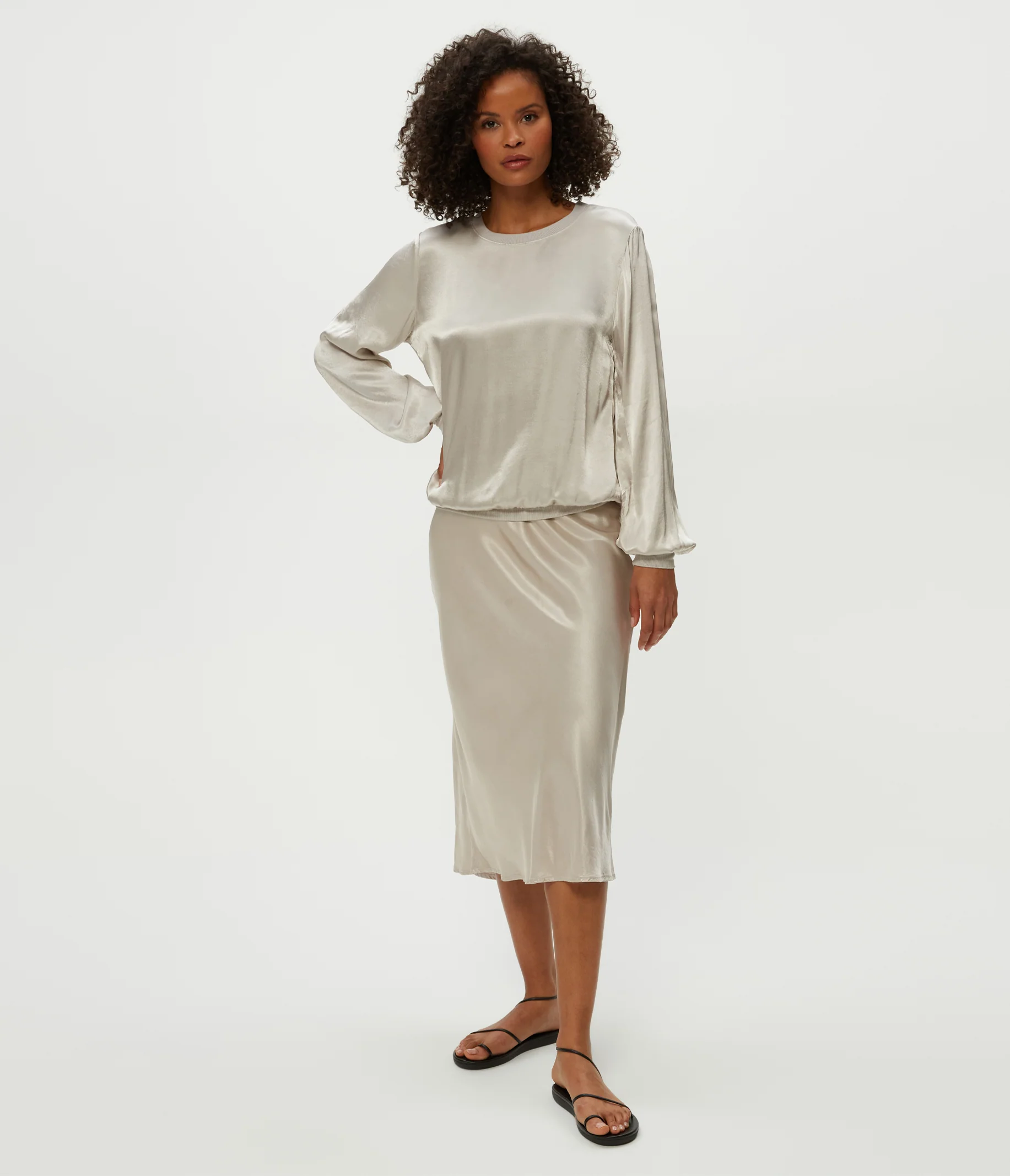 Petite Leila Bias Cut Midi Skirt - Image 21