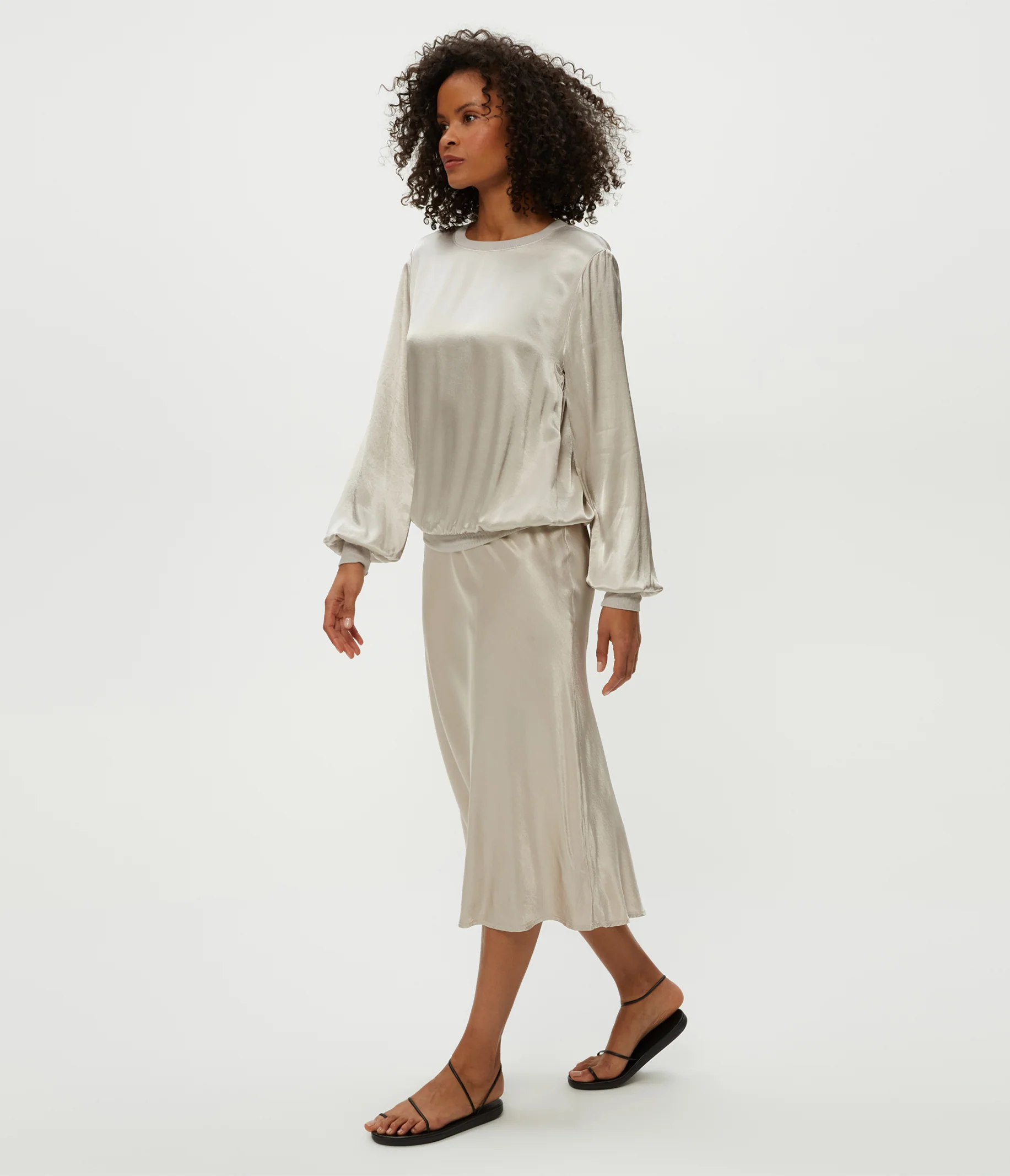 Petite Leila Bias Cut Midi Skirt - Image 22