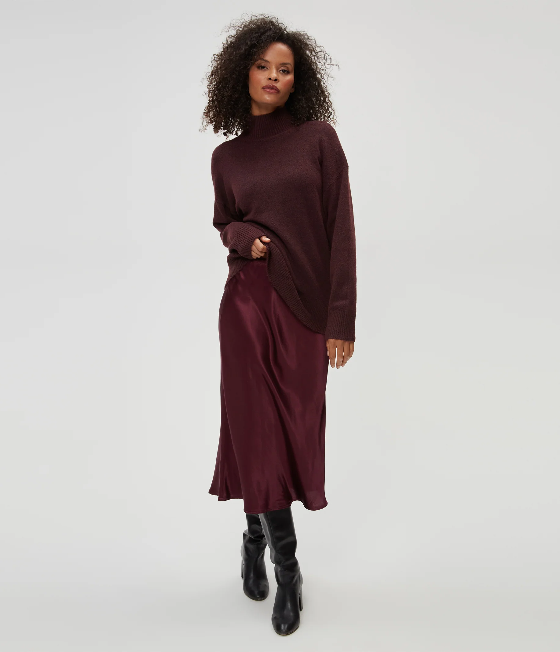 Petite Leila Bias Cut Midi Skirt - Image 28