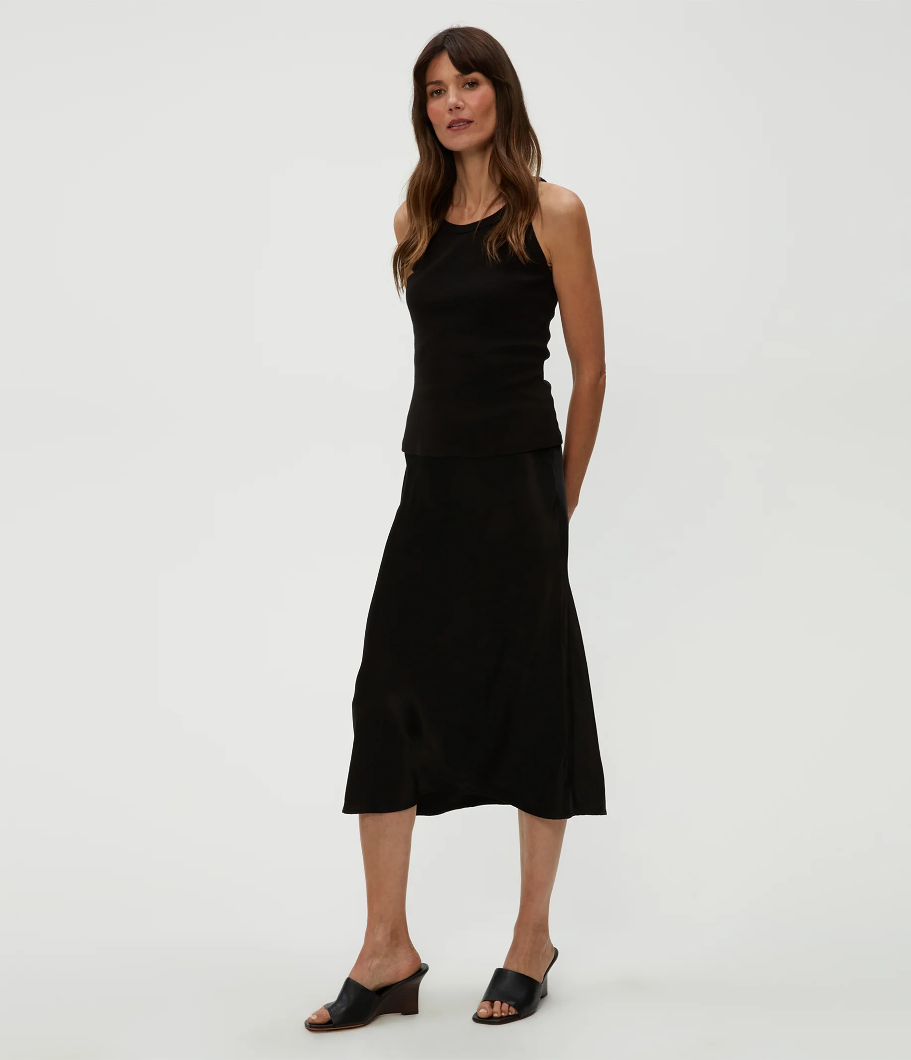 Petite Leila Bias Cut Midi Skirt - Image 34