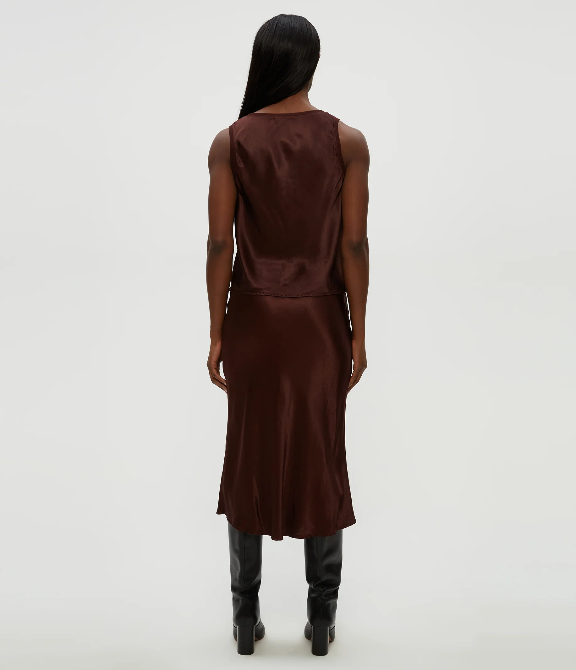 Petite Leila Bias Cut Midi Skirt - Image 8