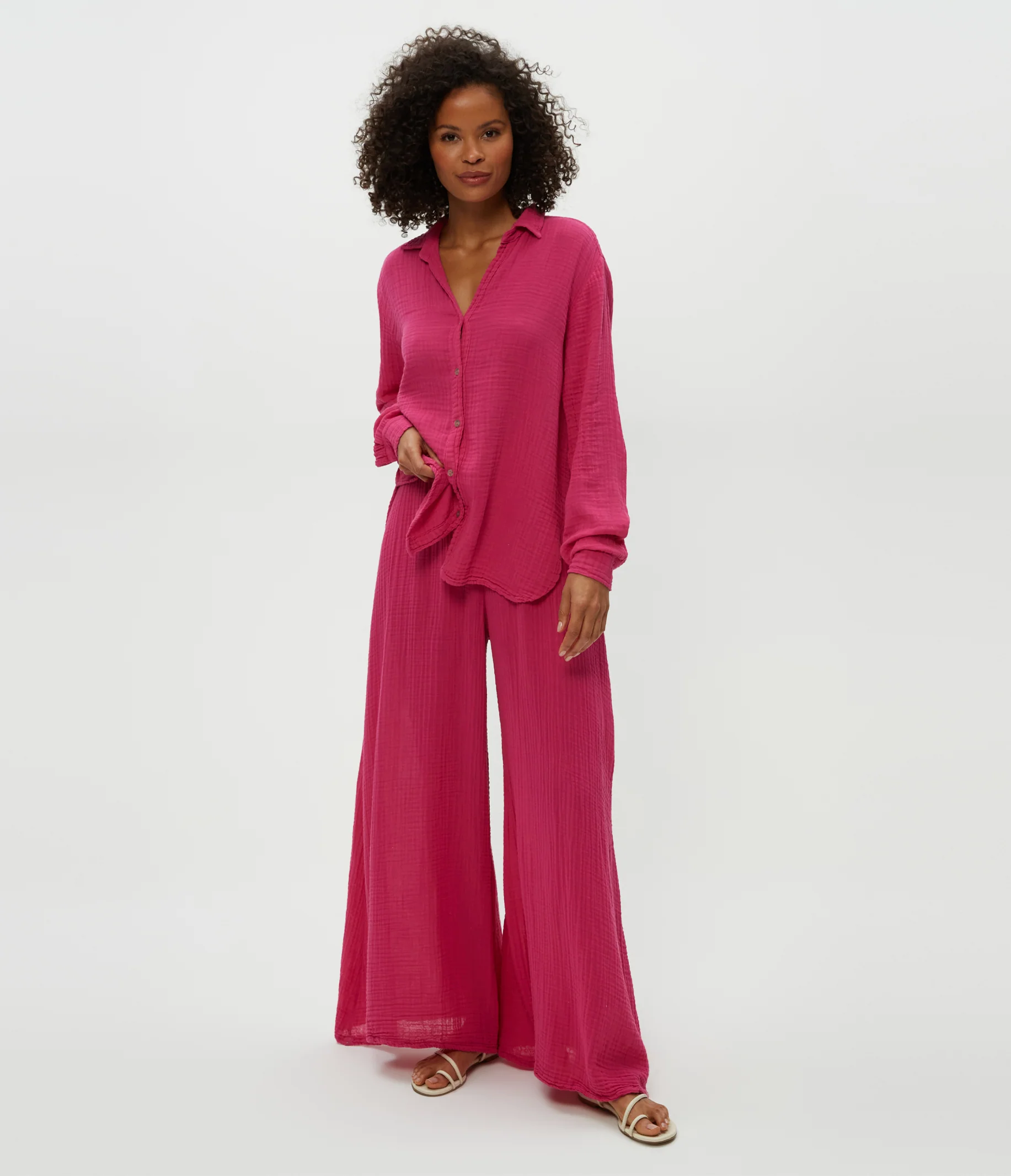 Leo Gauze Button Down Shirt - Image 35