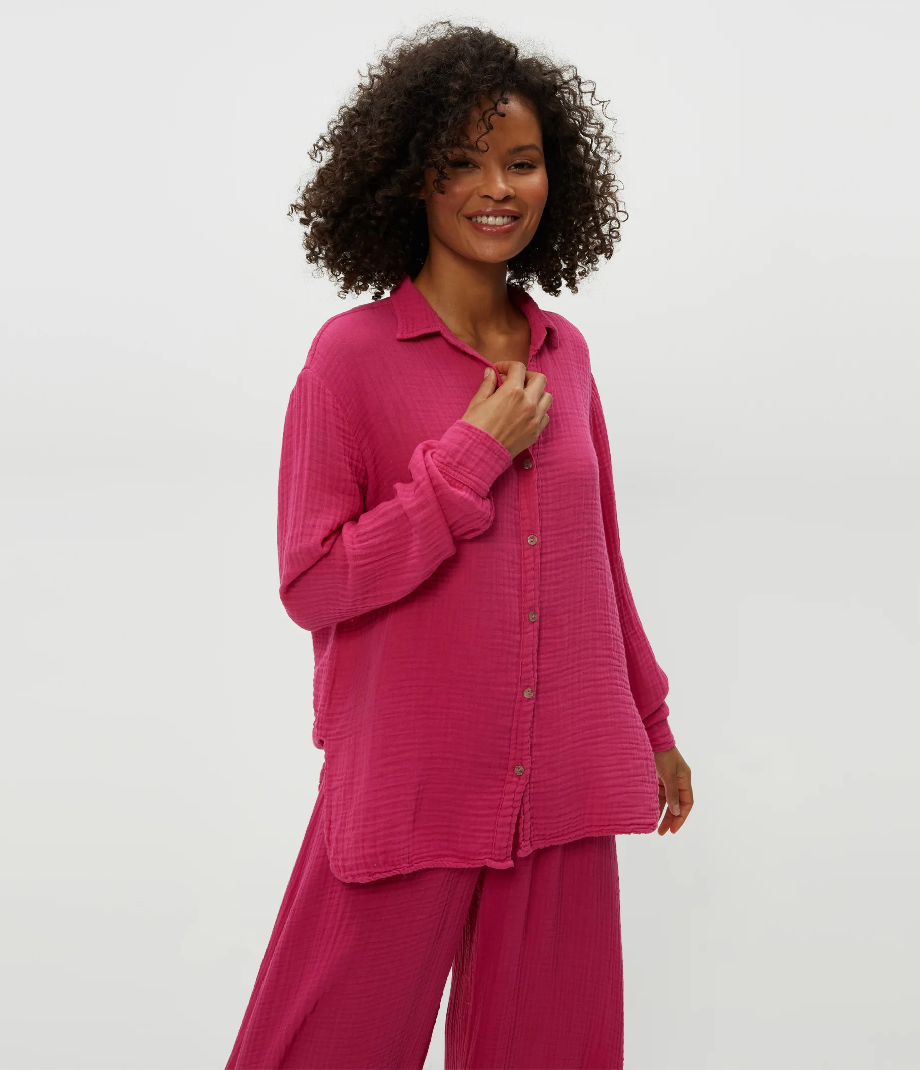 Leo Gauze Button Down Shirt - Image 34