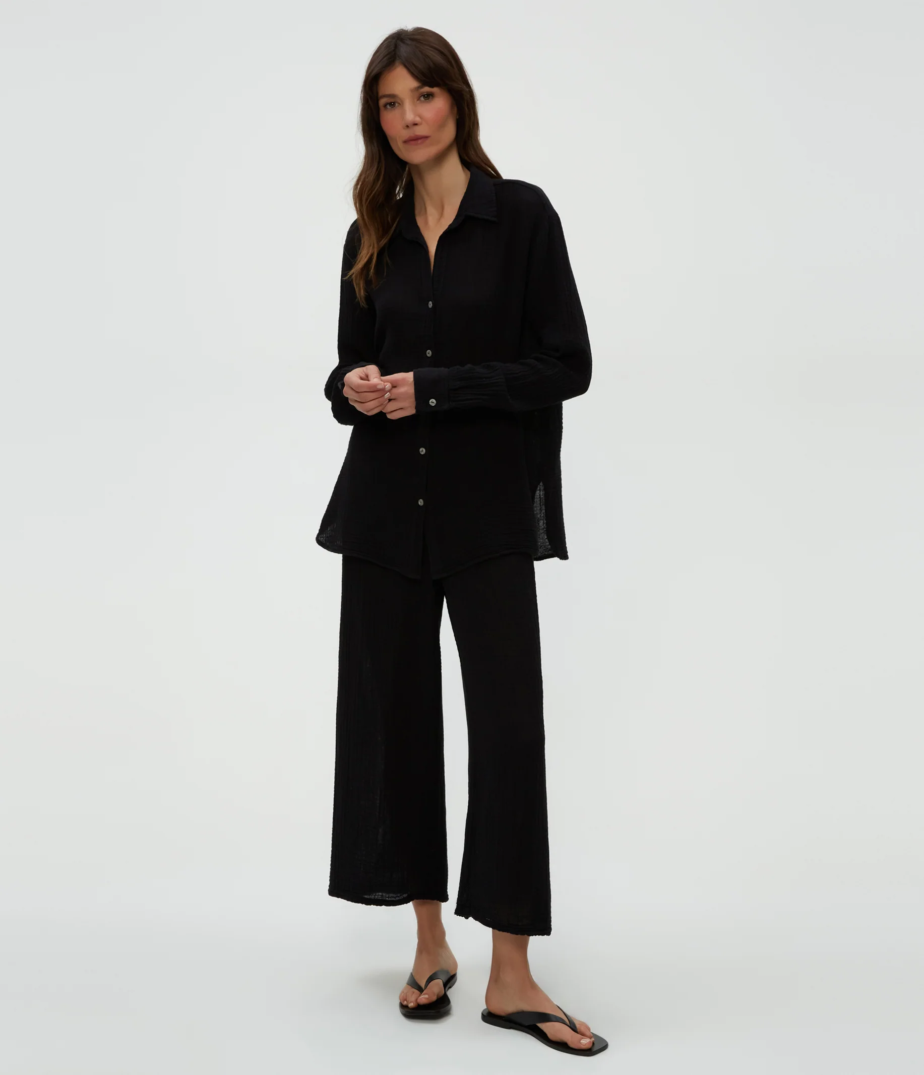 Petite Leo Gauze Button Down Shirt - Image 18