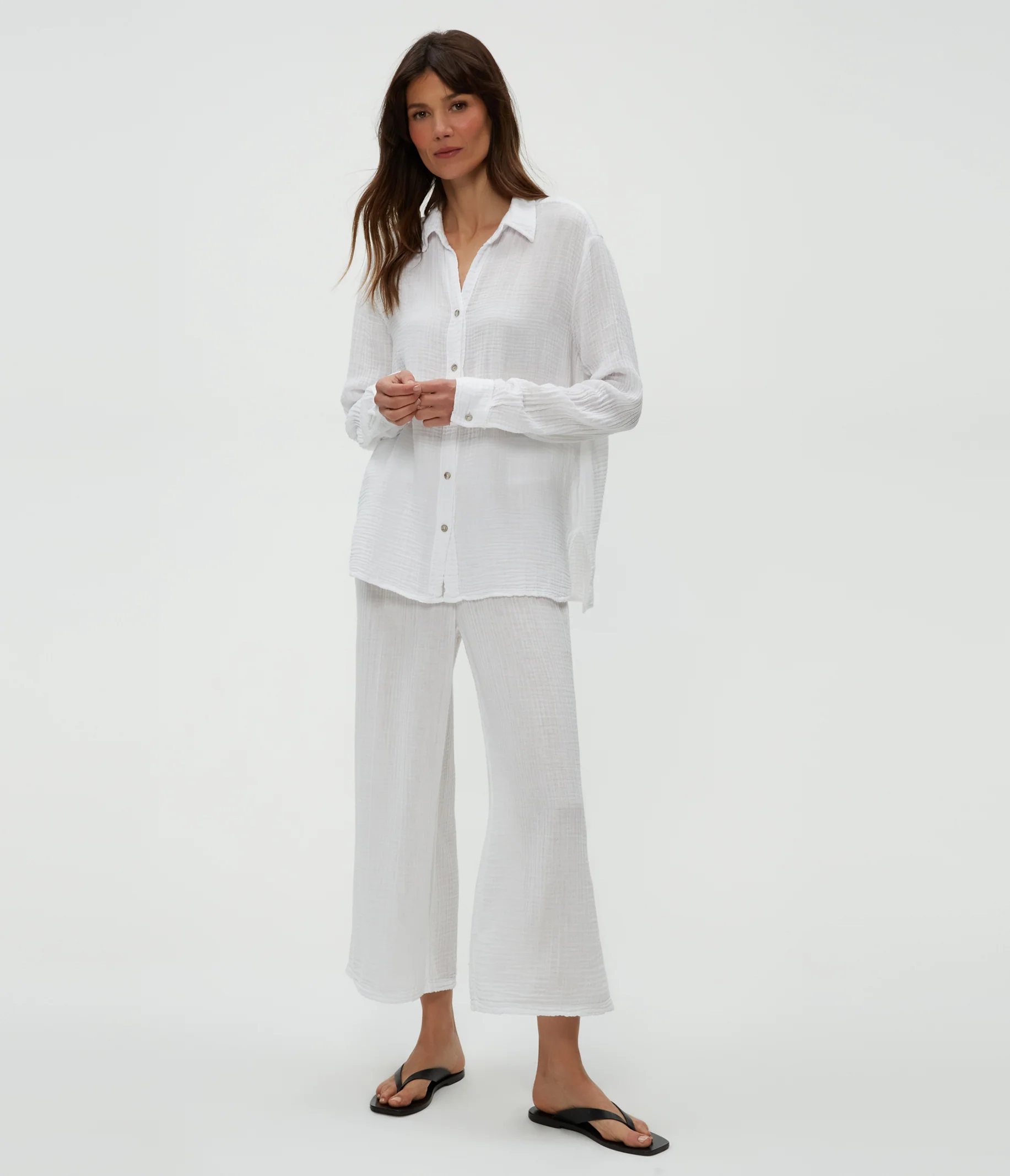 Petite Leo Gauze Button Down Shirt - Image 6