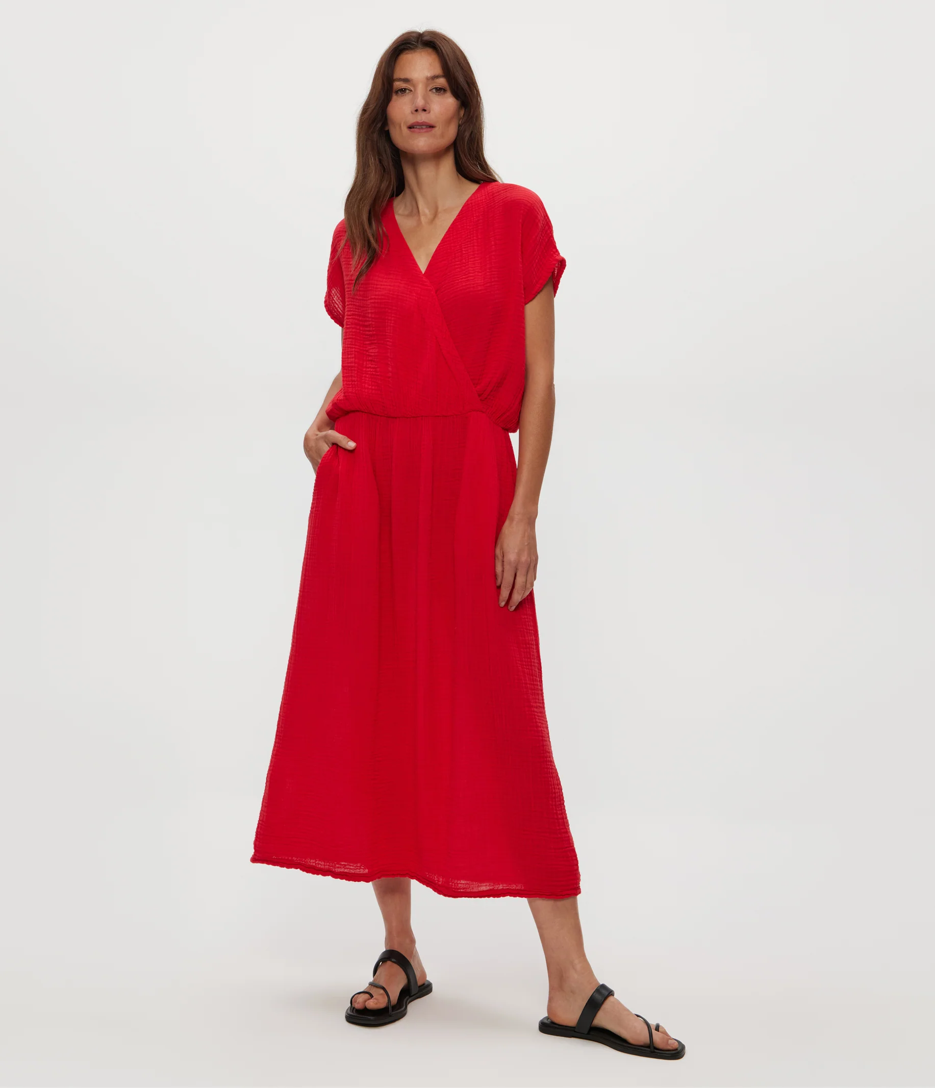 Rylee Gauze Midi Dress - Image 10
