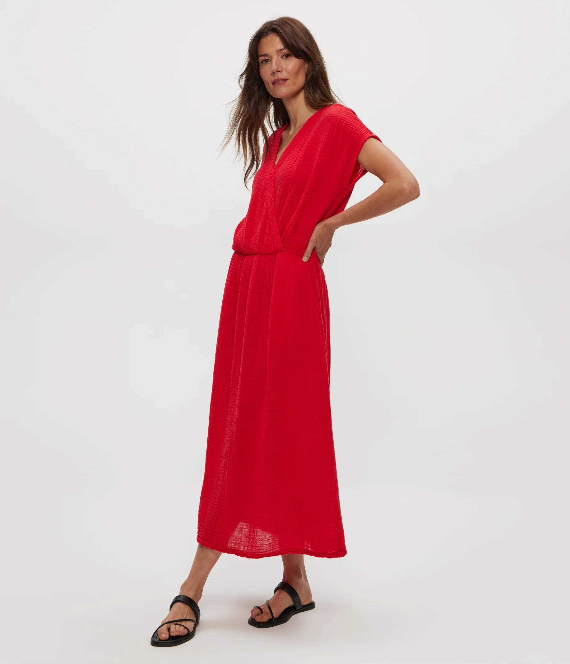 Rylee Gauze Midi Dress - Image 11