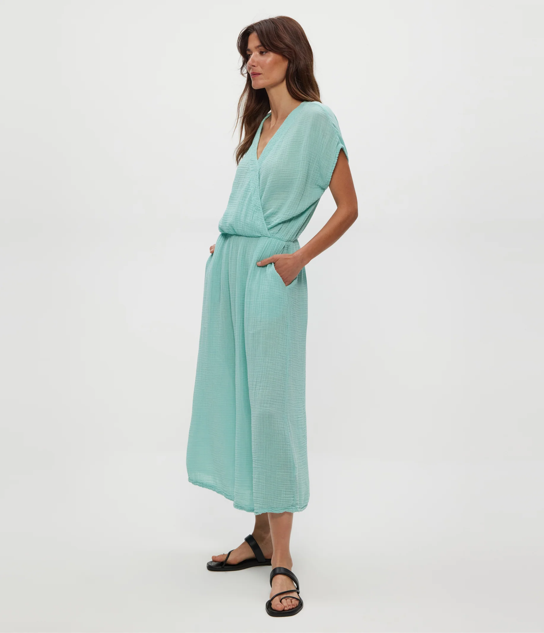 Rylee Gauze Midi Dress - Image 3